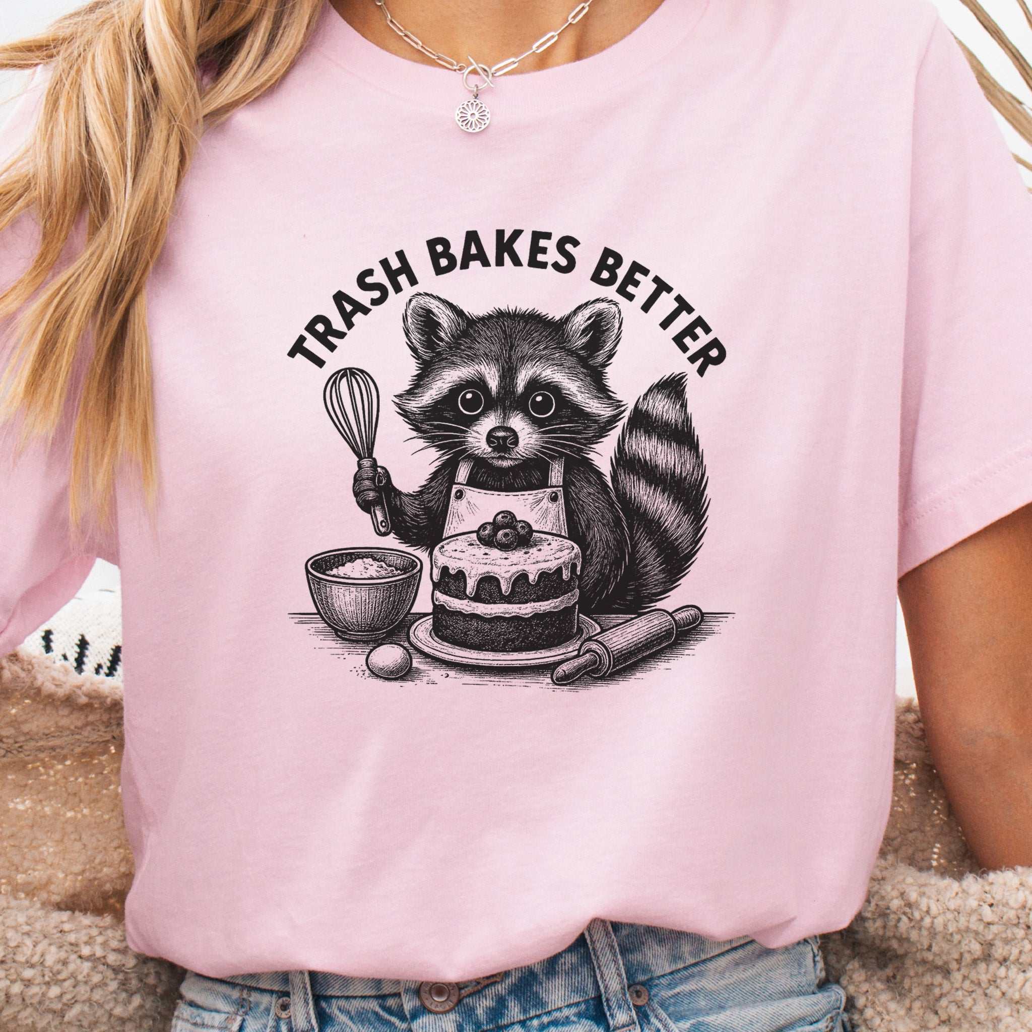 Raccoon Trash Bakes Better Cute T-Shirt