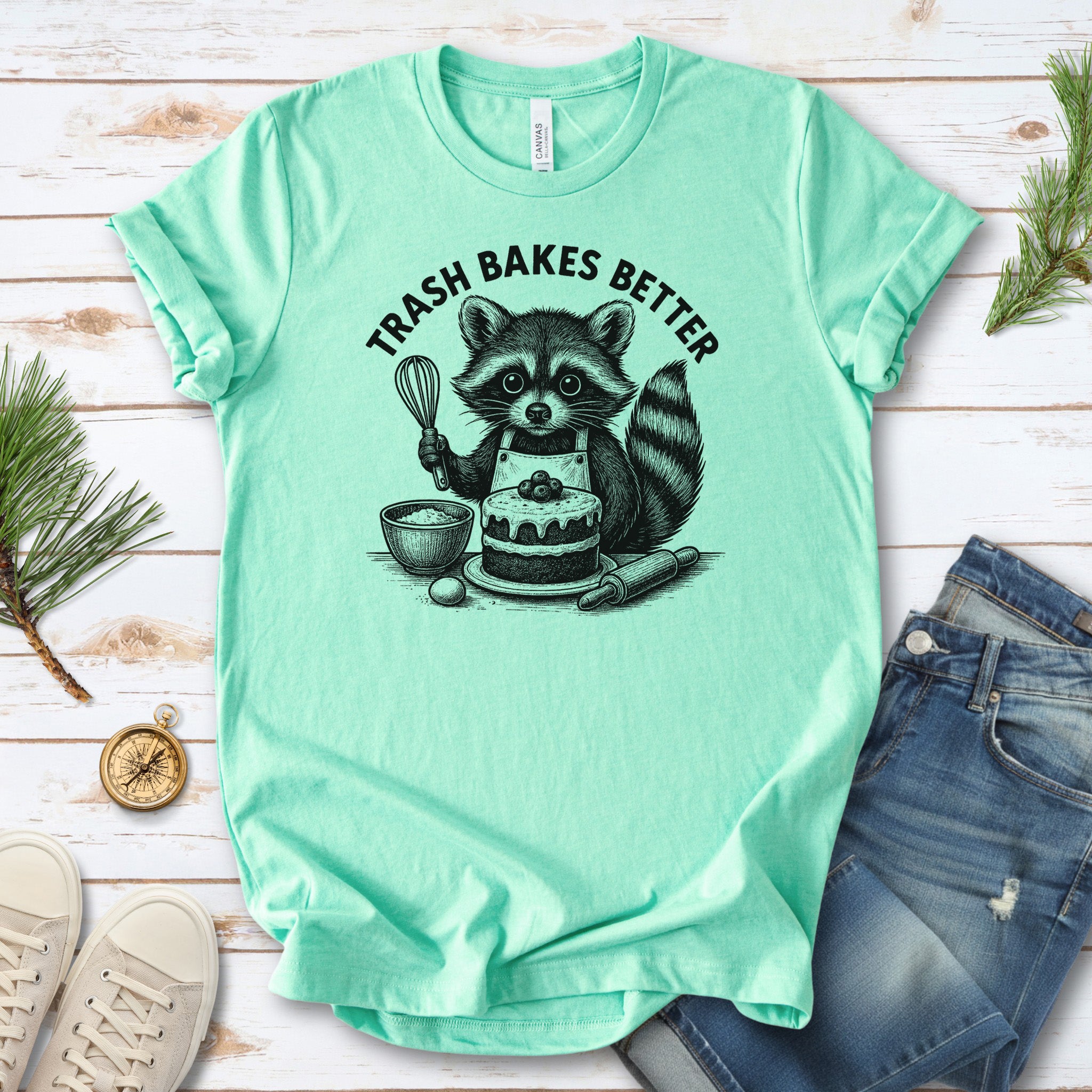 Raccoon Trash Bakes Better Cute T-Shirt