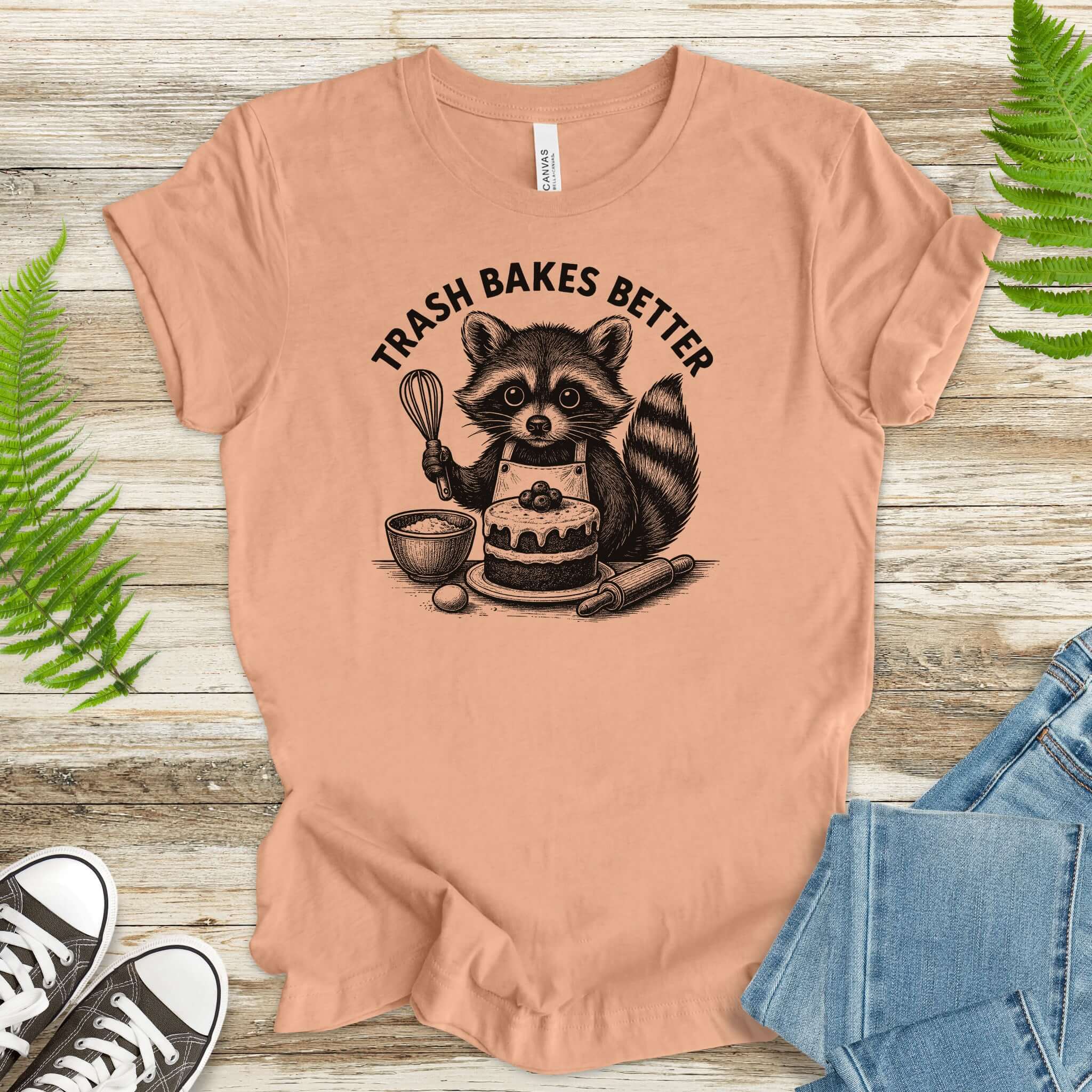Raccoon Trash Bakes Better Cute T-Shirt