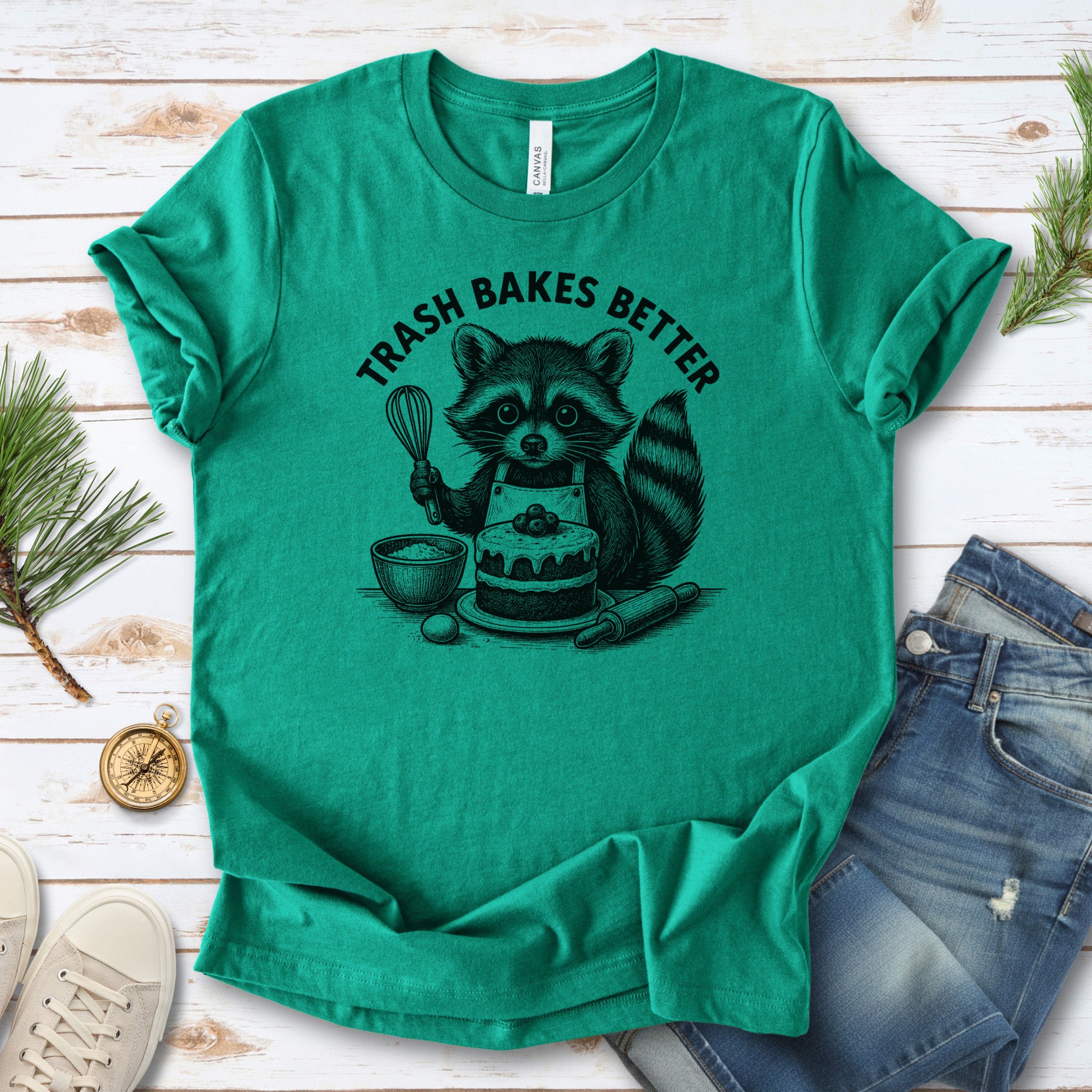 Raccoon Trash Bakes Better Cute T-Shirt