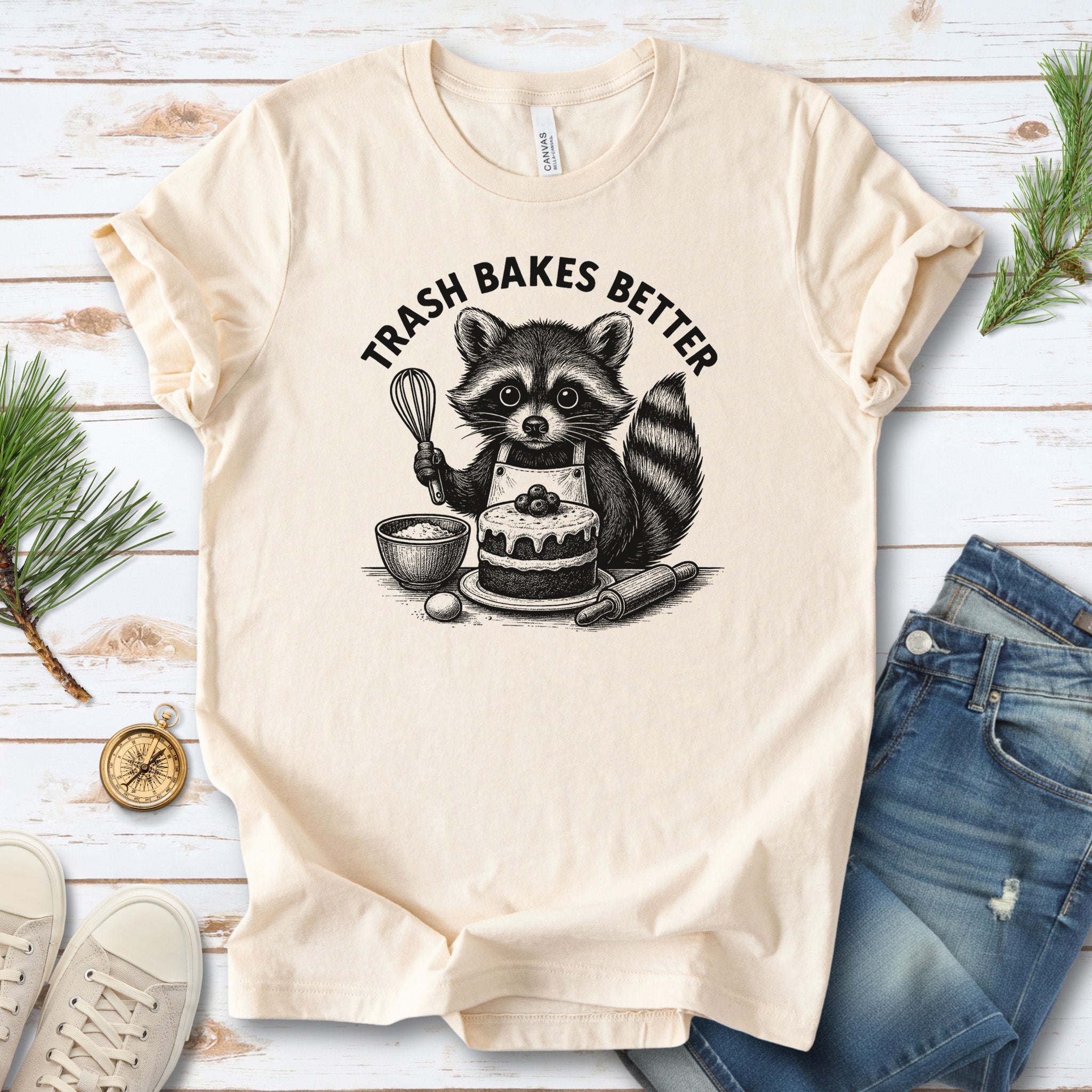 Raccoon Trash Bakes Better Cute T-Shirt