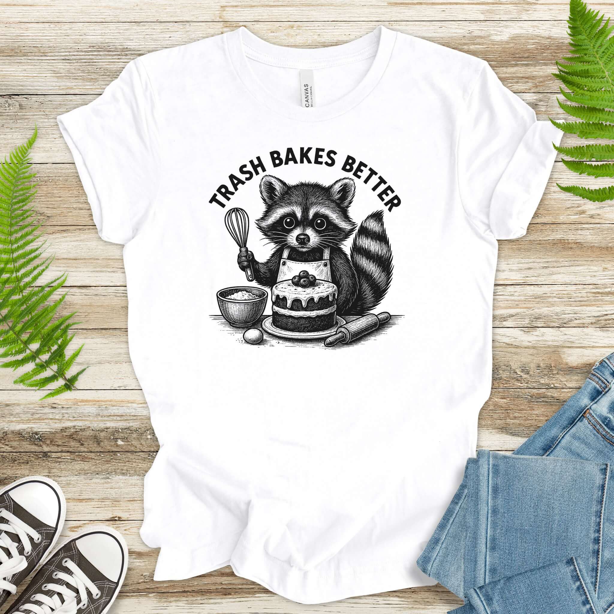 Raccoon Trash Bakes Better Cute T-Shirt