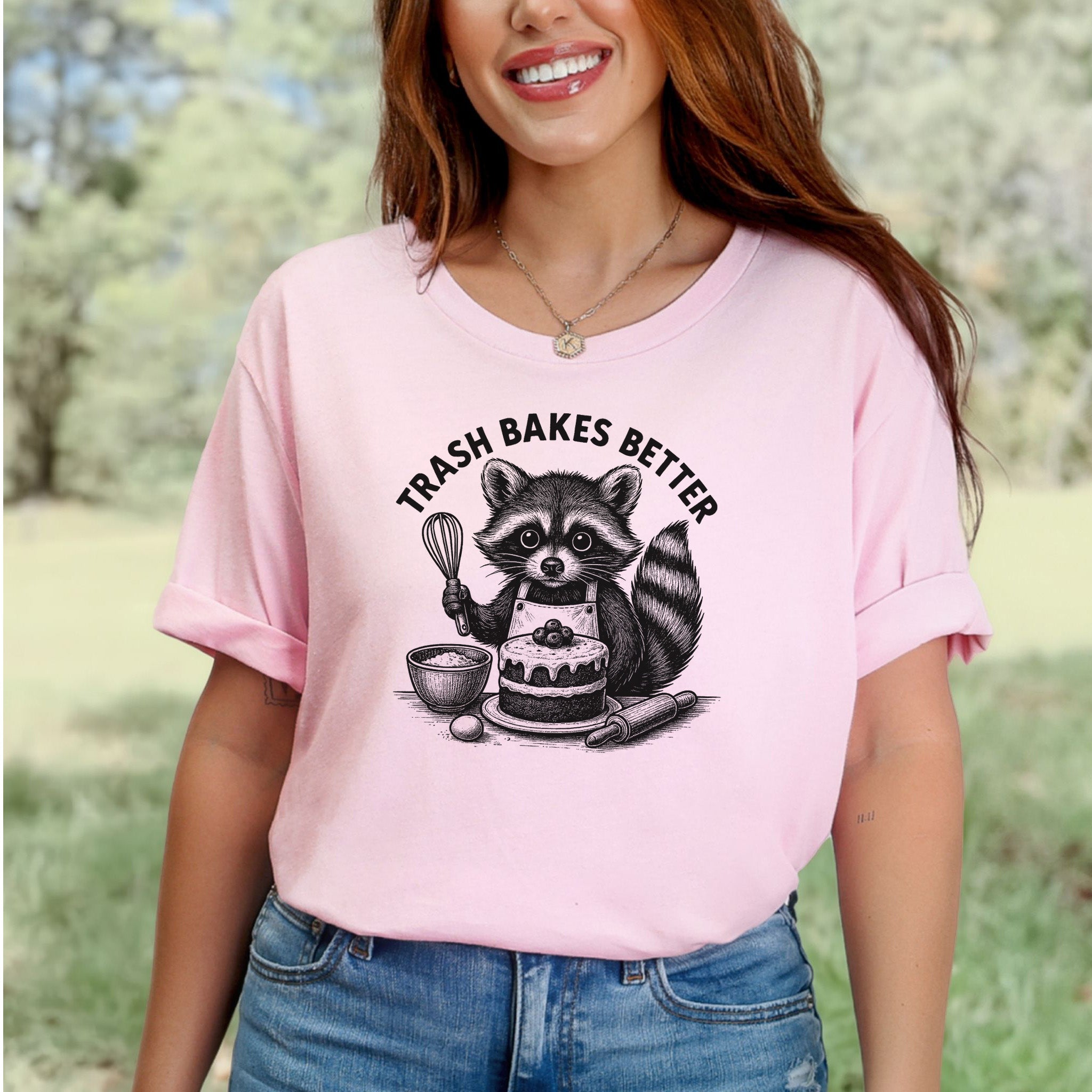 Raccoon Trash Bakes Better Cute T-Shirt