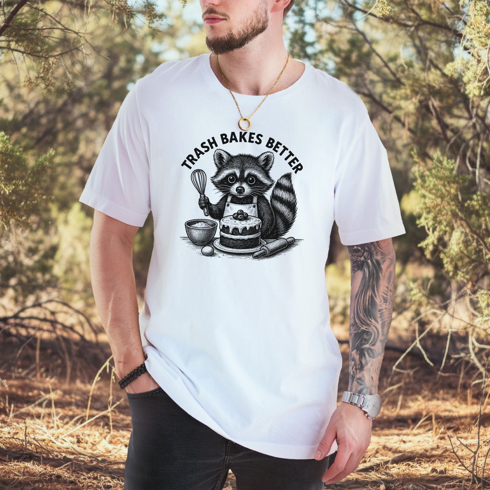 Raccoon Trash Bakes Better Cute T-Shirt