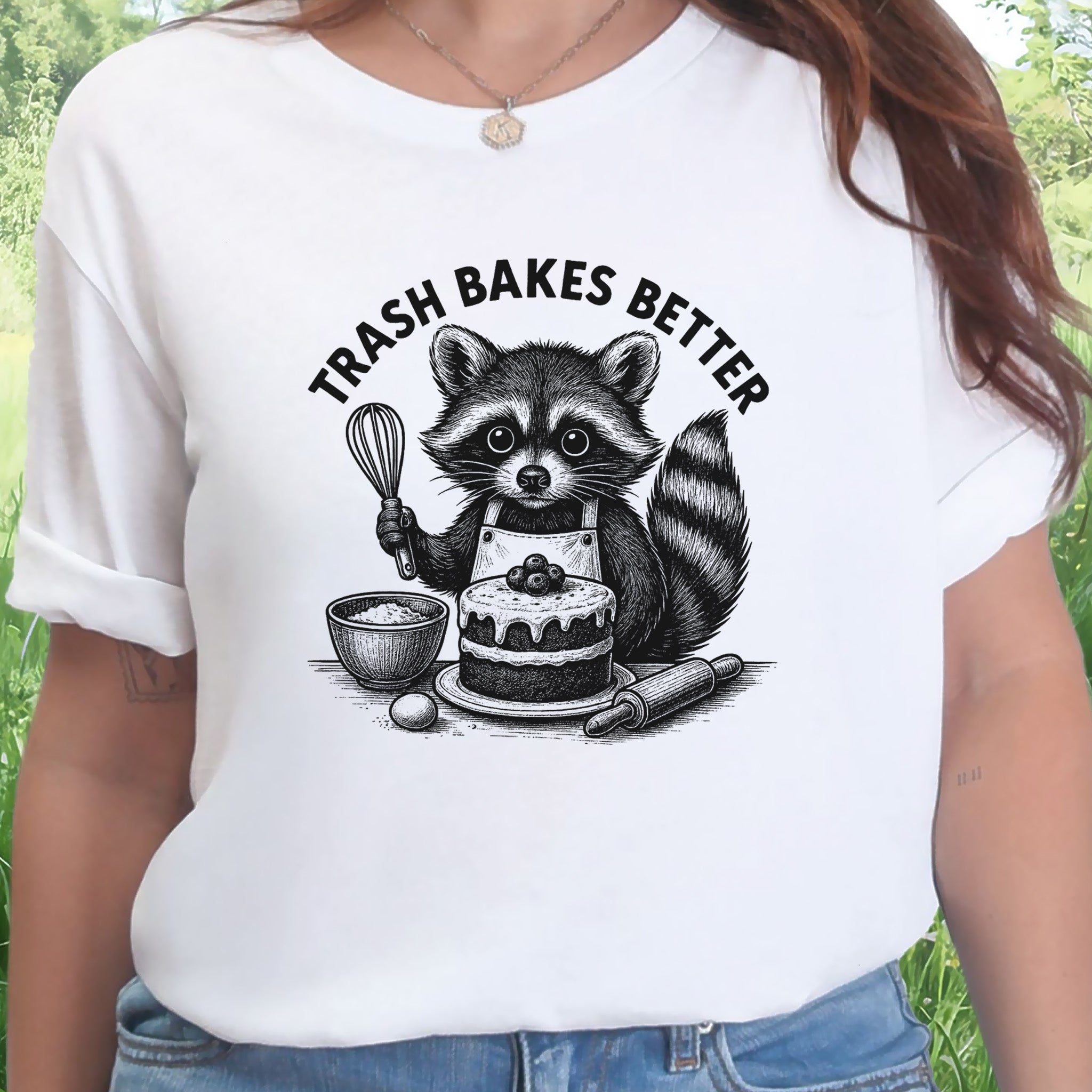 Raccoon Trash Bakes Better Cute T-Shirt