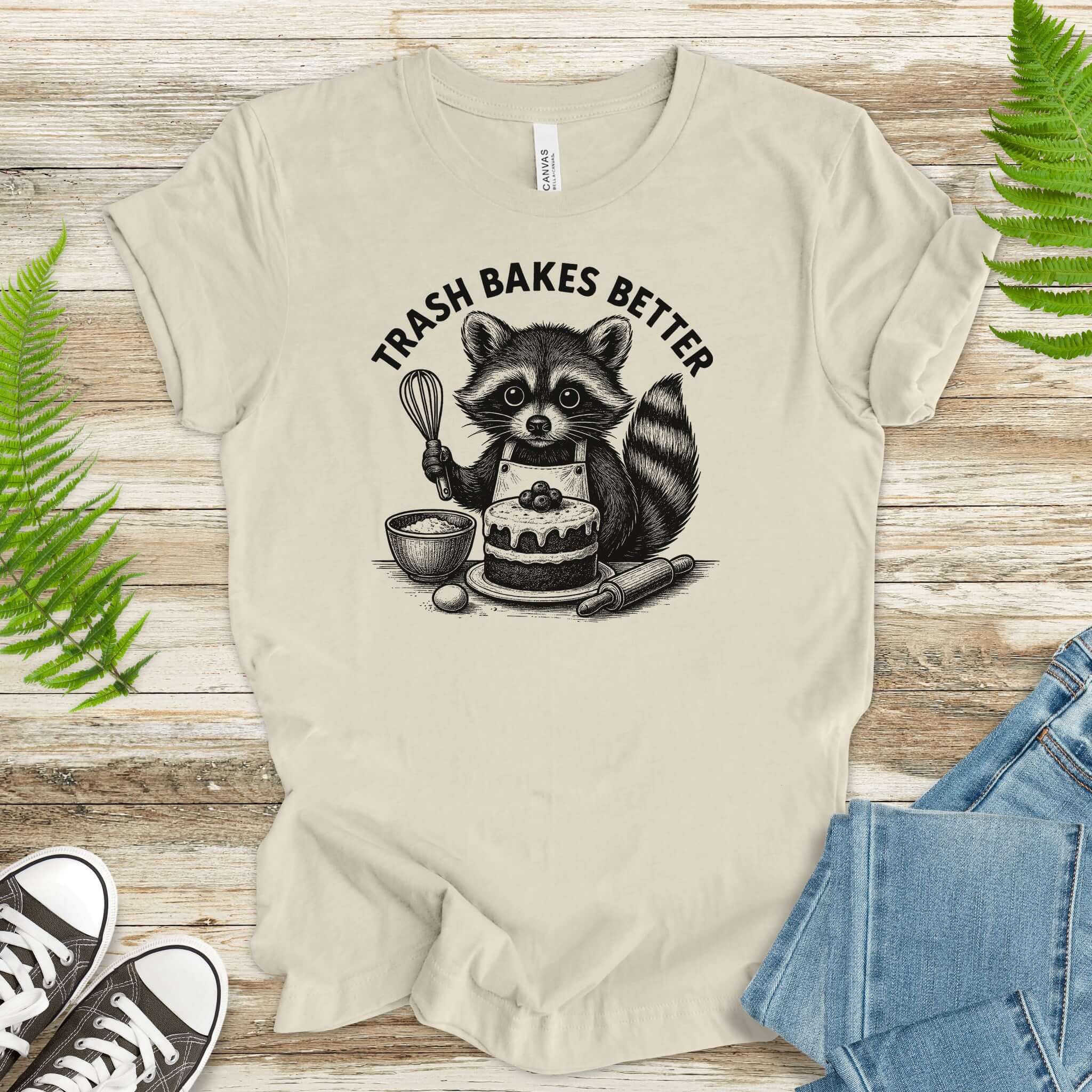Raccoon Trash Bakes Better Cute T-Shirt