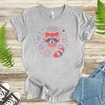 Firework Raccoon 4th of July T-Shirt