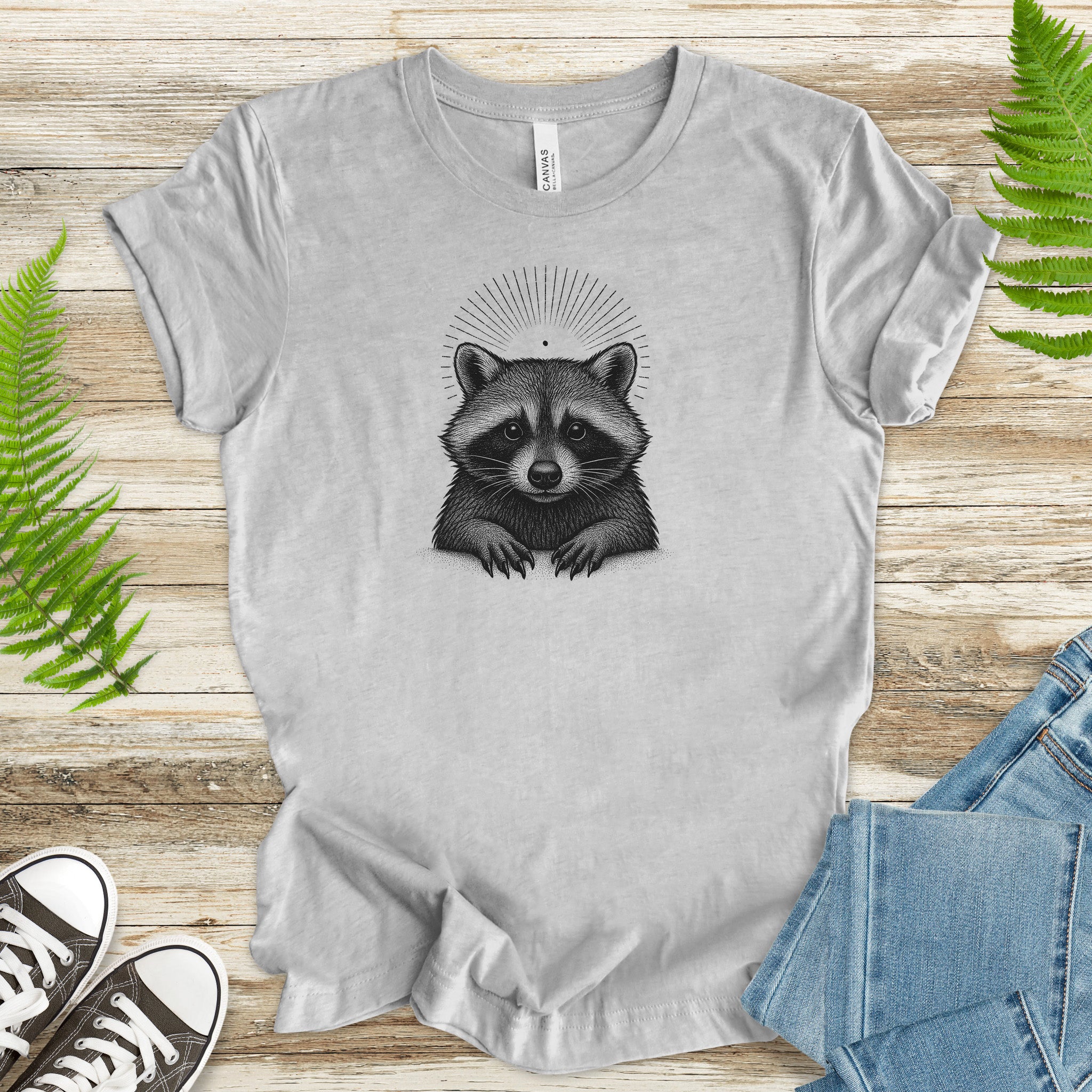 Holy Raccoon T-Shirt – Vintage Trash Panda Forest Spirit Tee
