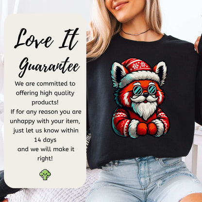 Red Panda Claus Sweatshirt – Cool Santa Christmas Animal Vibes