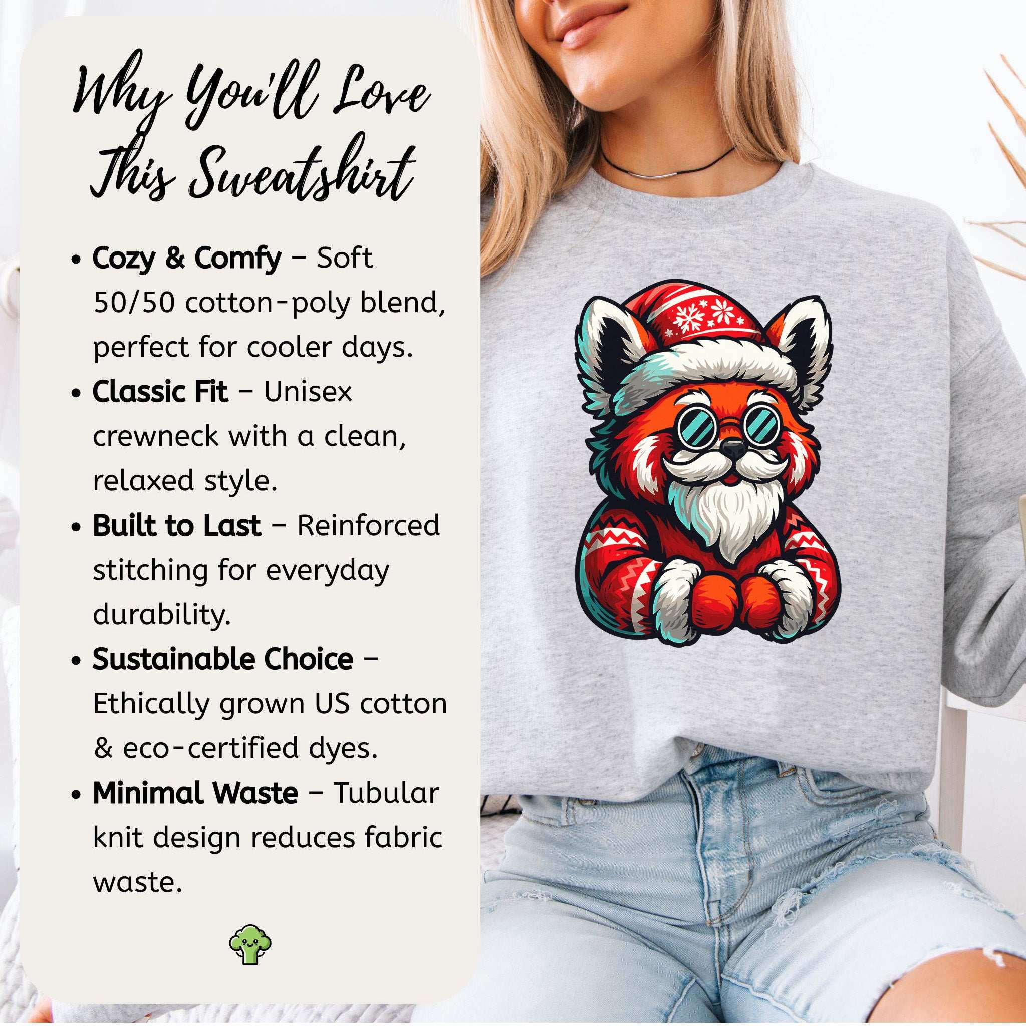 Red Panda Claus Sweatshirt – Cool Santa Christmas Animal Vibes