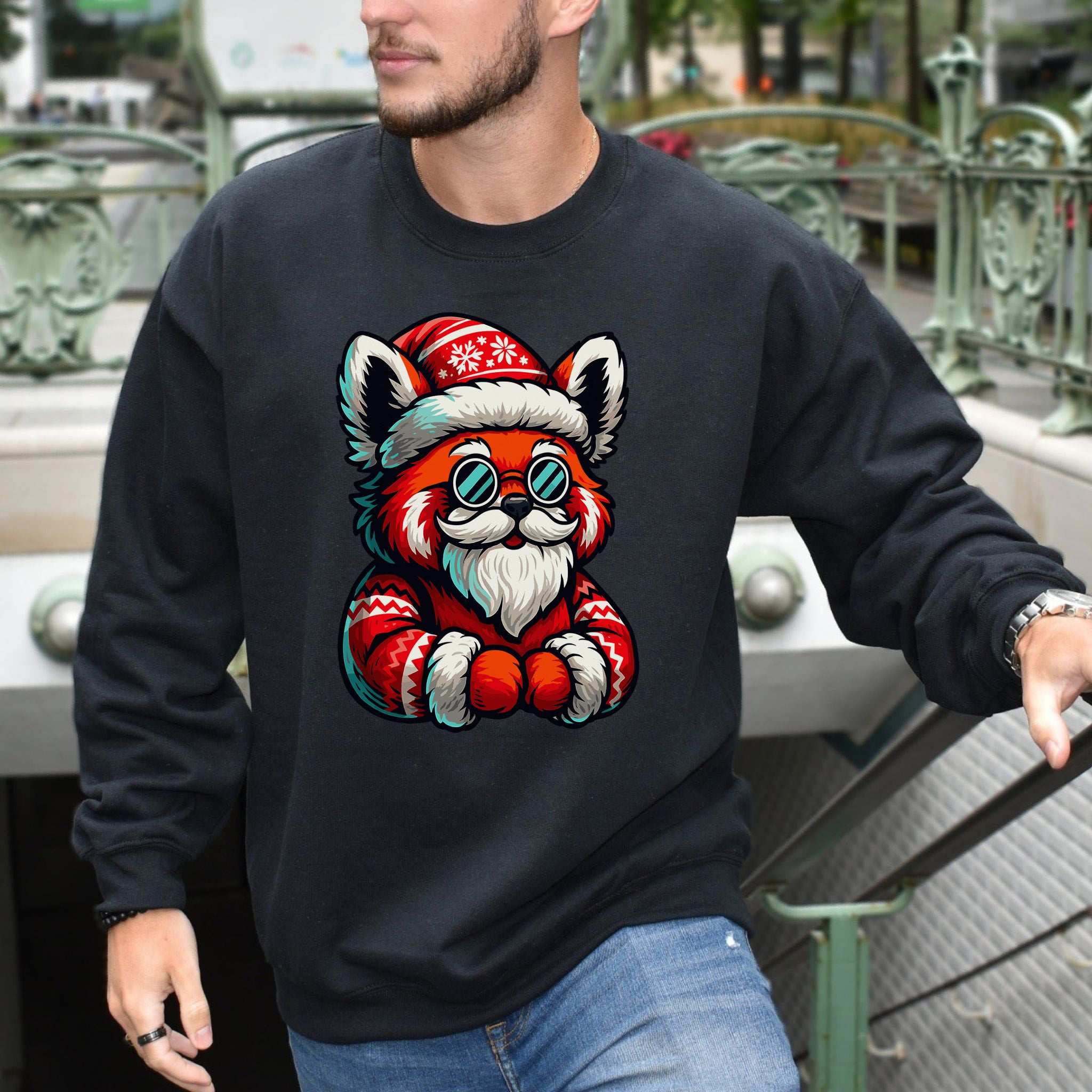Red Panda Claus Sweatshirt – Cool Santa Christmas Animal Vibes