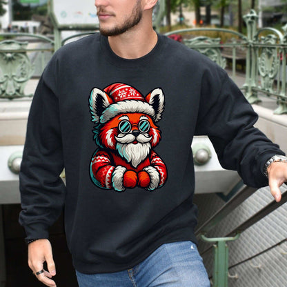 Red Panda Claus Sweatshirt – Cool Santa Christmas Animal Vibes