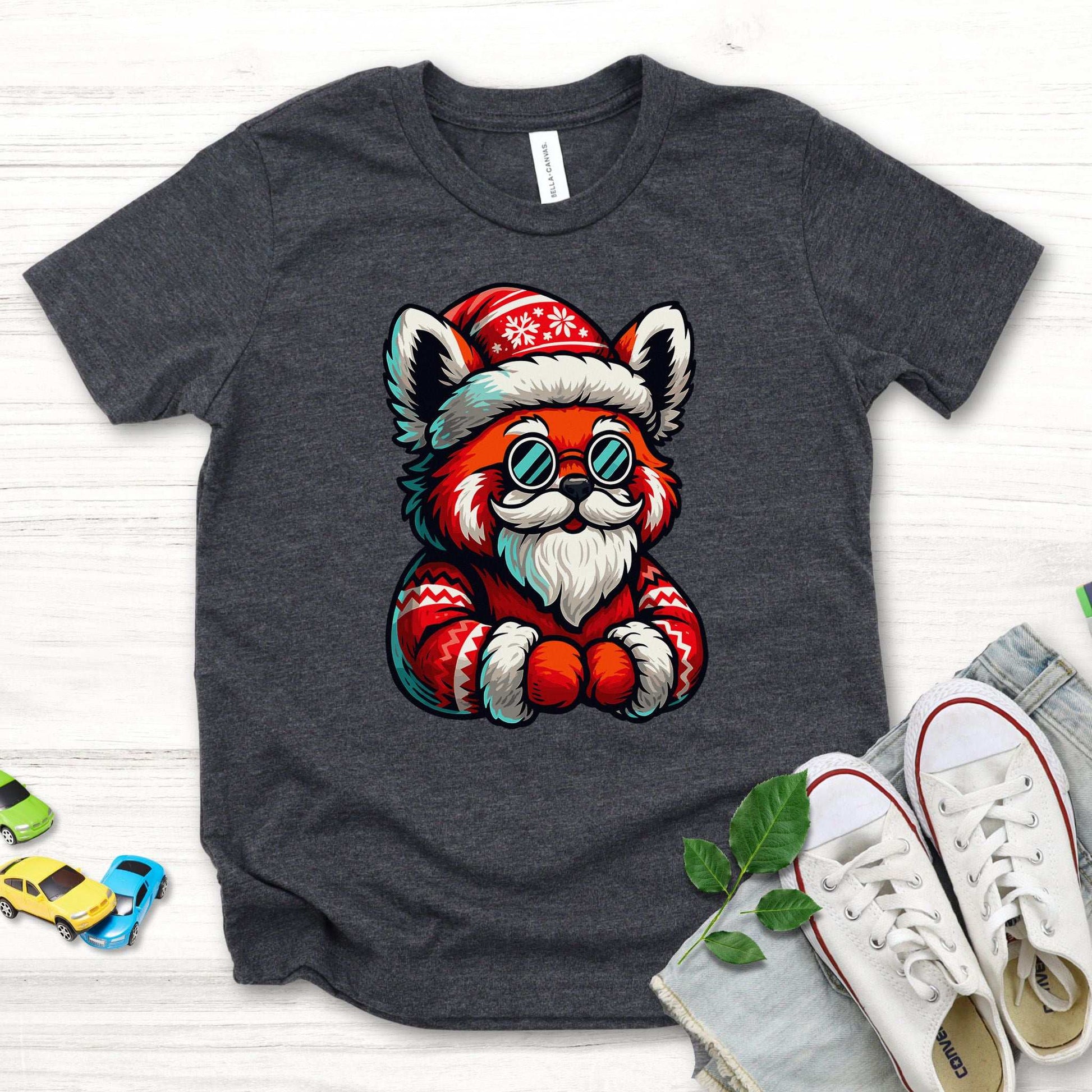 Red Panda Claus Kids T-Shirt – Funny Cool Santa Christmas Tee, Youth Tee