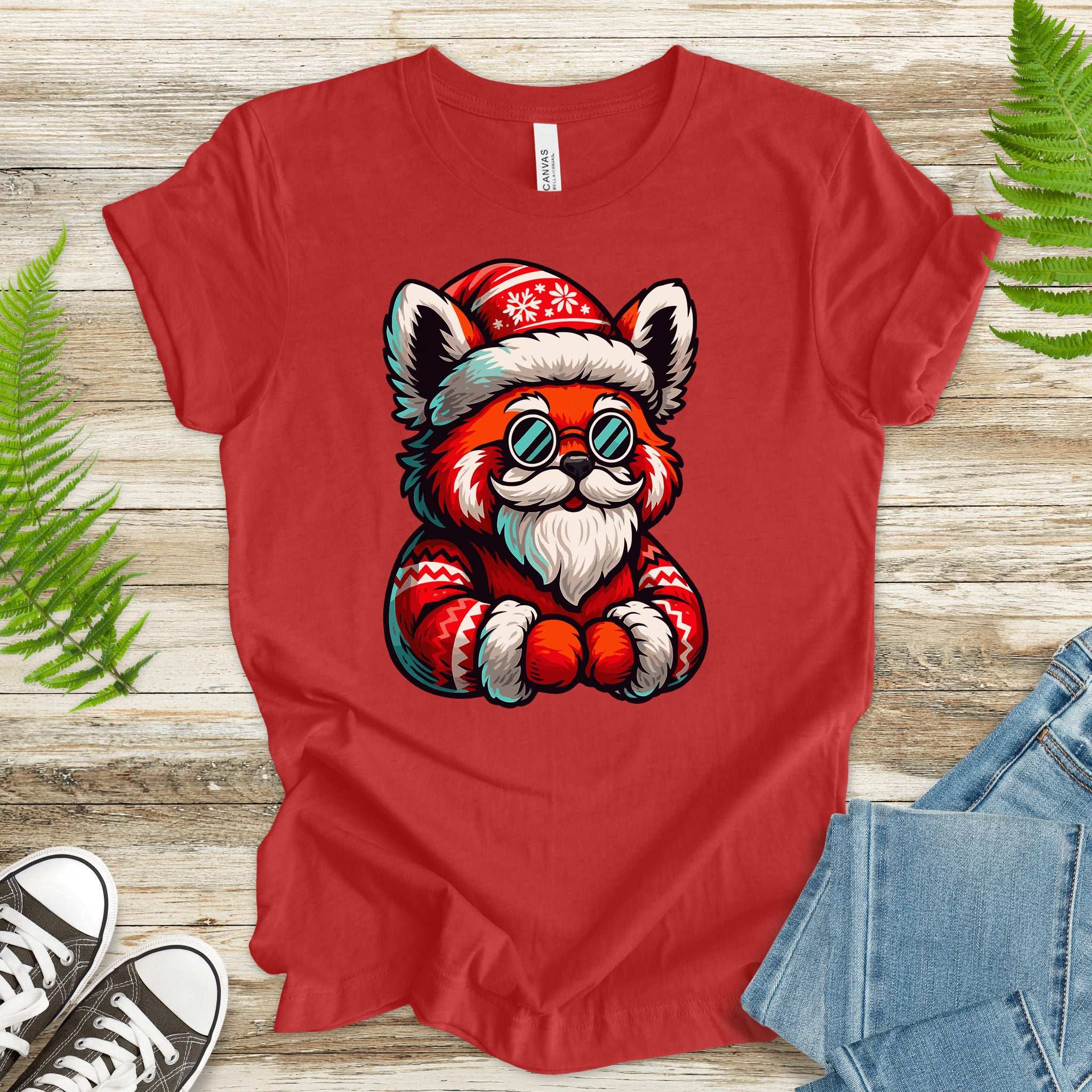Red Panda Claus T-Shirt – Cool Santa Christmas Animal Tee