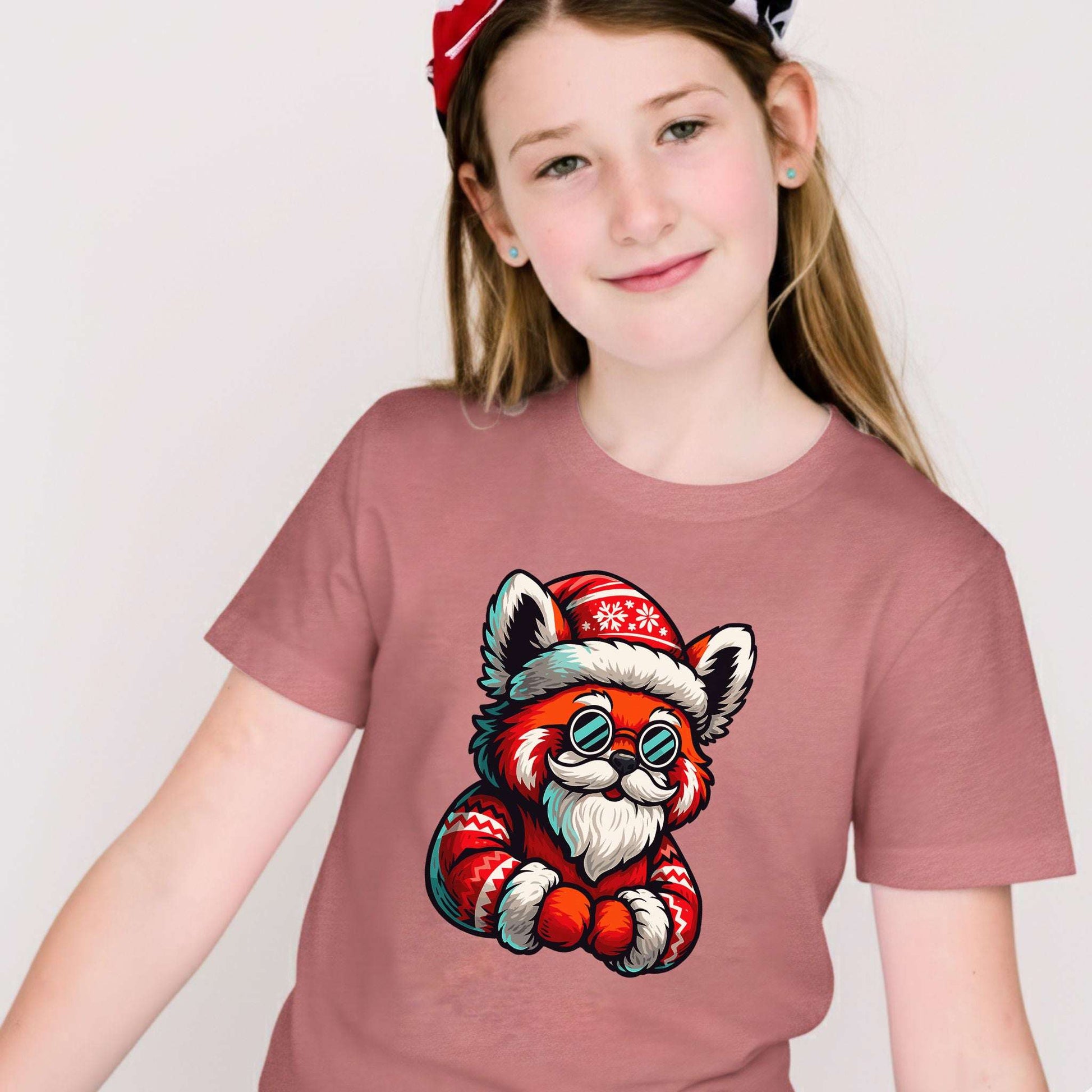 Red Panda Claus Kids T-Shirt – Funny Cool Santa Christmas Tee, Youth Tee