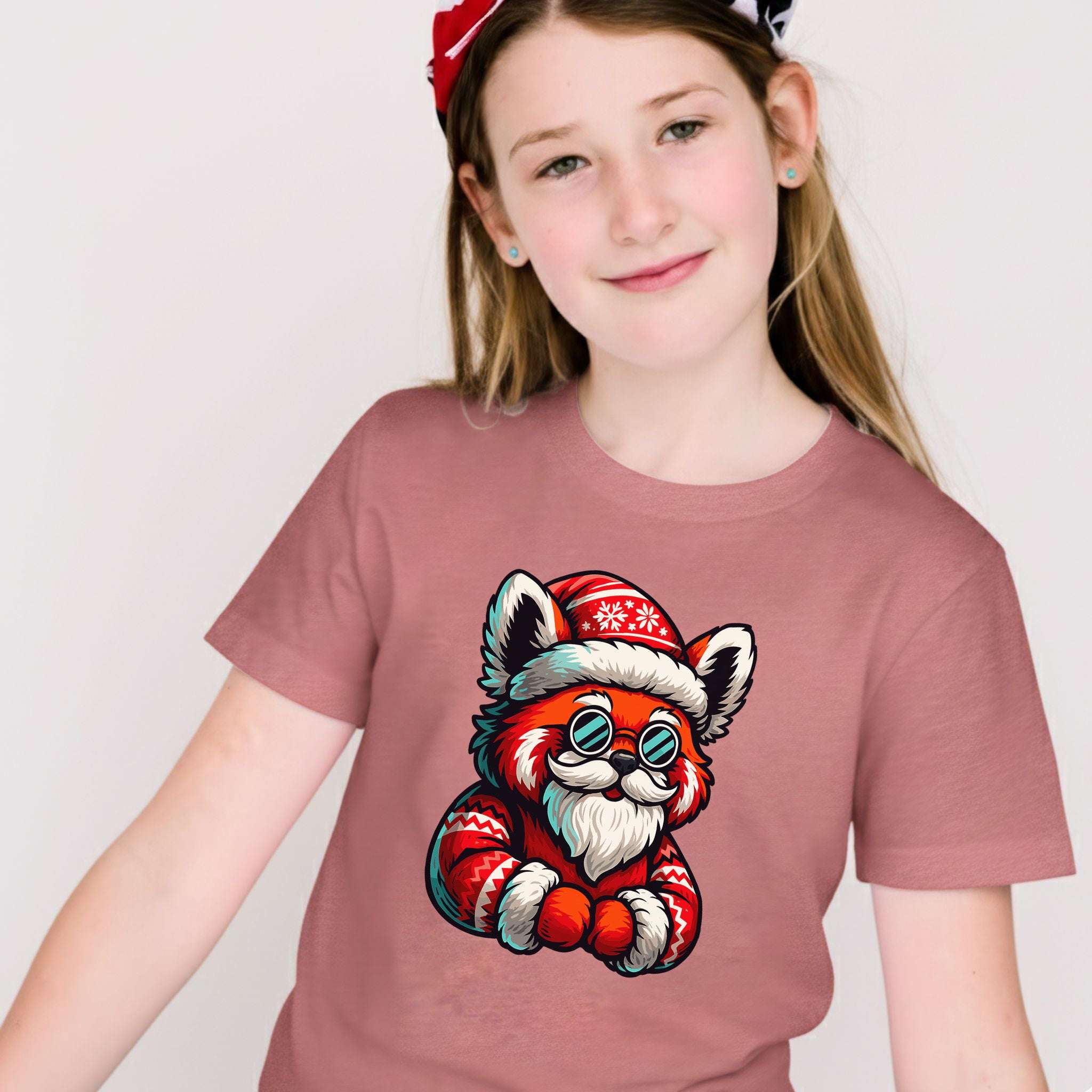 Red Panda Claus Kids T-Shirt – Funny Cool Santa Christmas Tee, Youth Tee