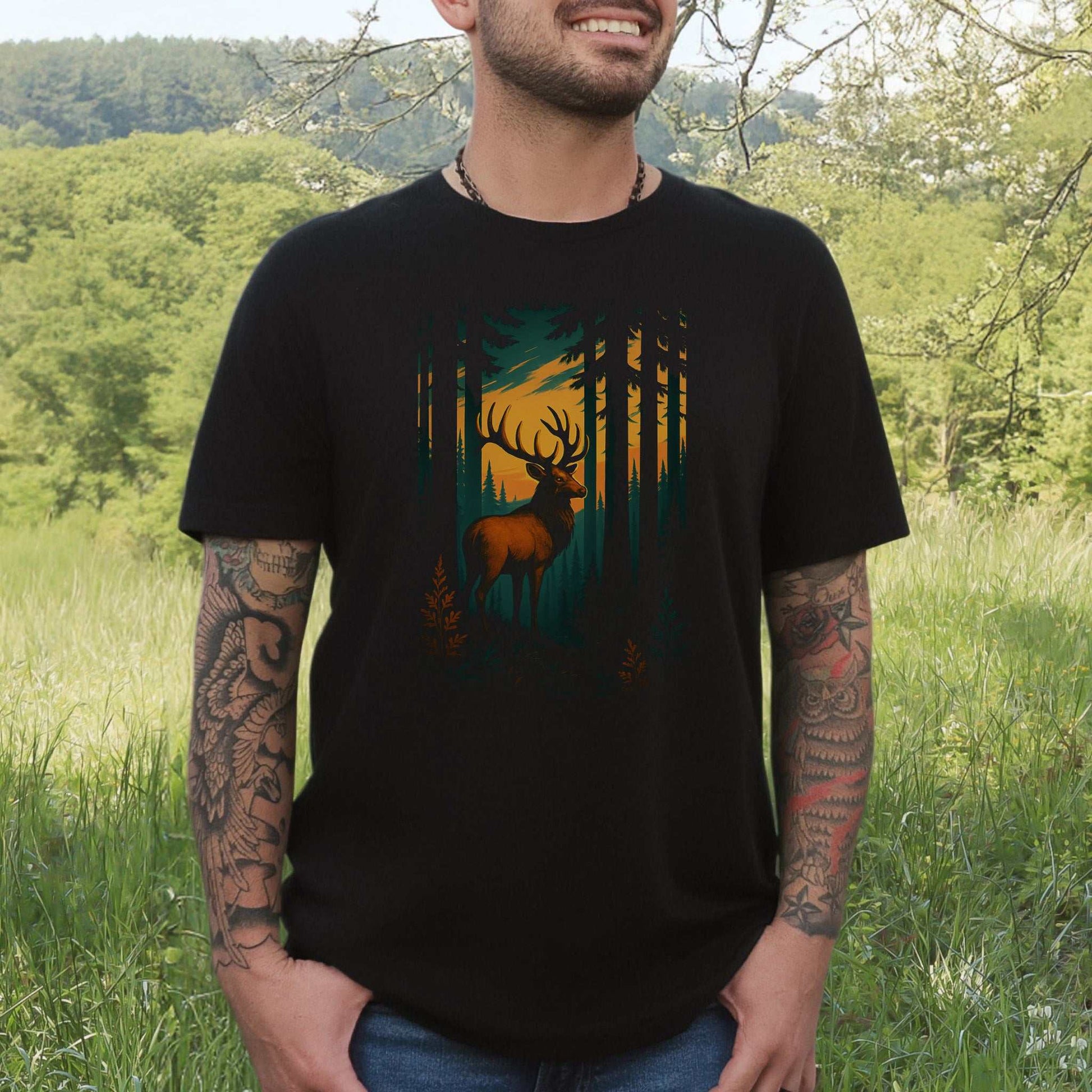 Reindeer in Forest Spirit Animal T-Shirt