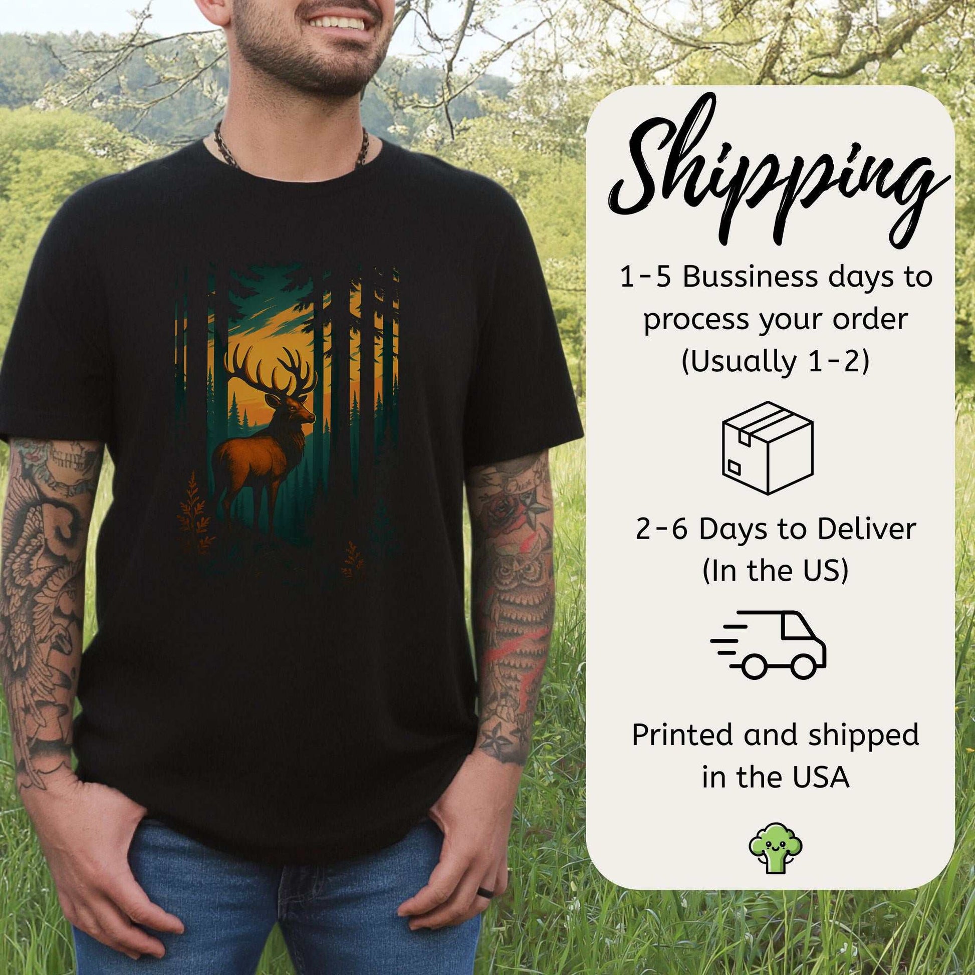 Reindeer in Forest Spirit Animal T-Shirt