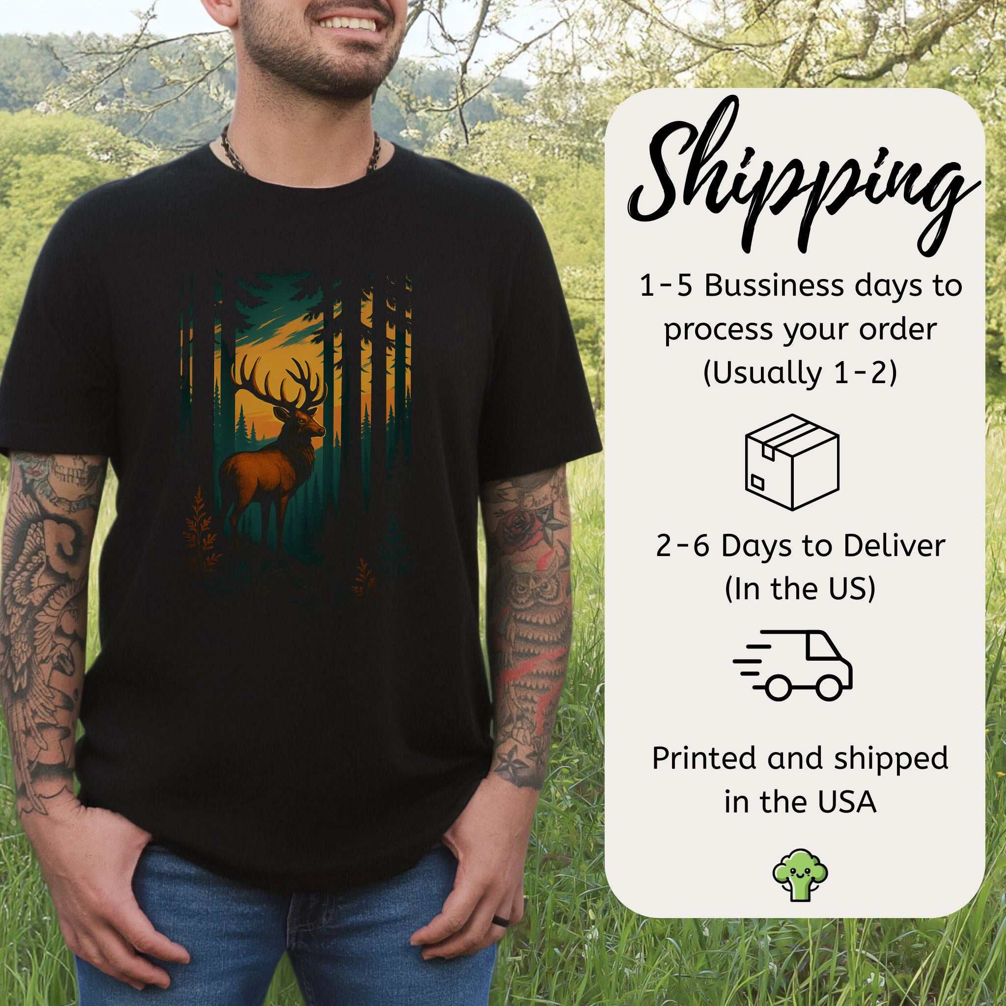 Reindeer in Forest Spirit Animal T-Shirt