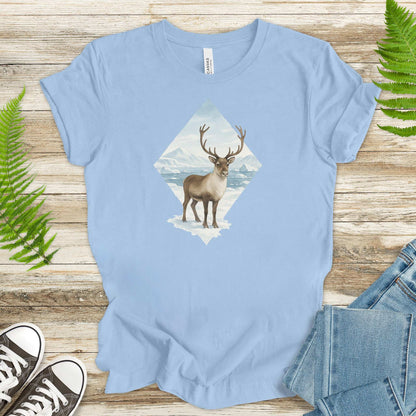 Arctic Reindeer Diamond T-Shirt – Retro Winter Nature Gift Tee