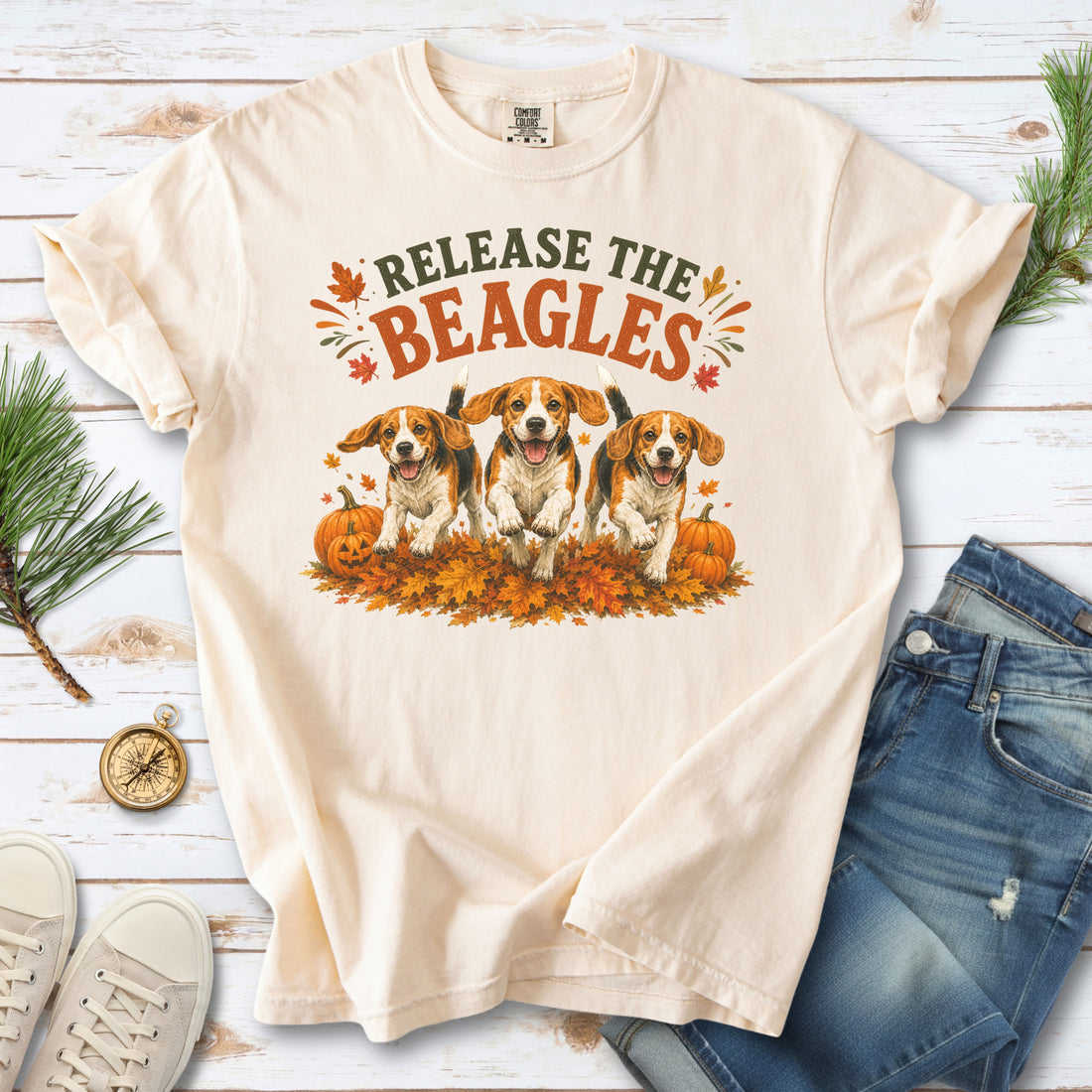 Release the Beagles End Animal Testing Fall Rescue Dog Comfort Colors Shirt