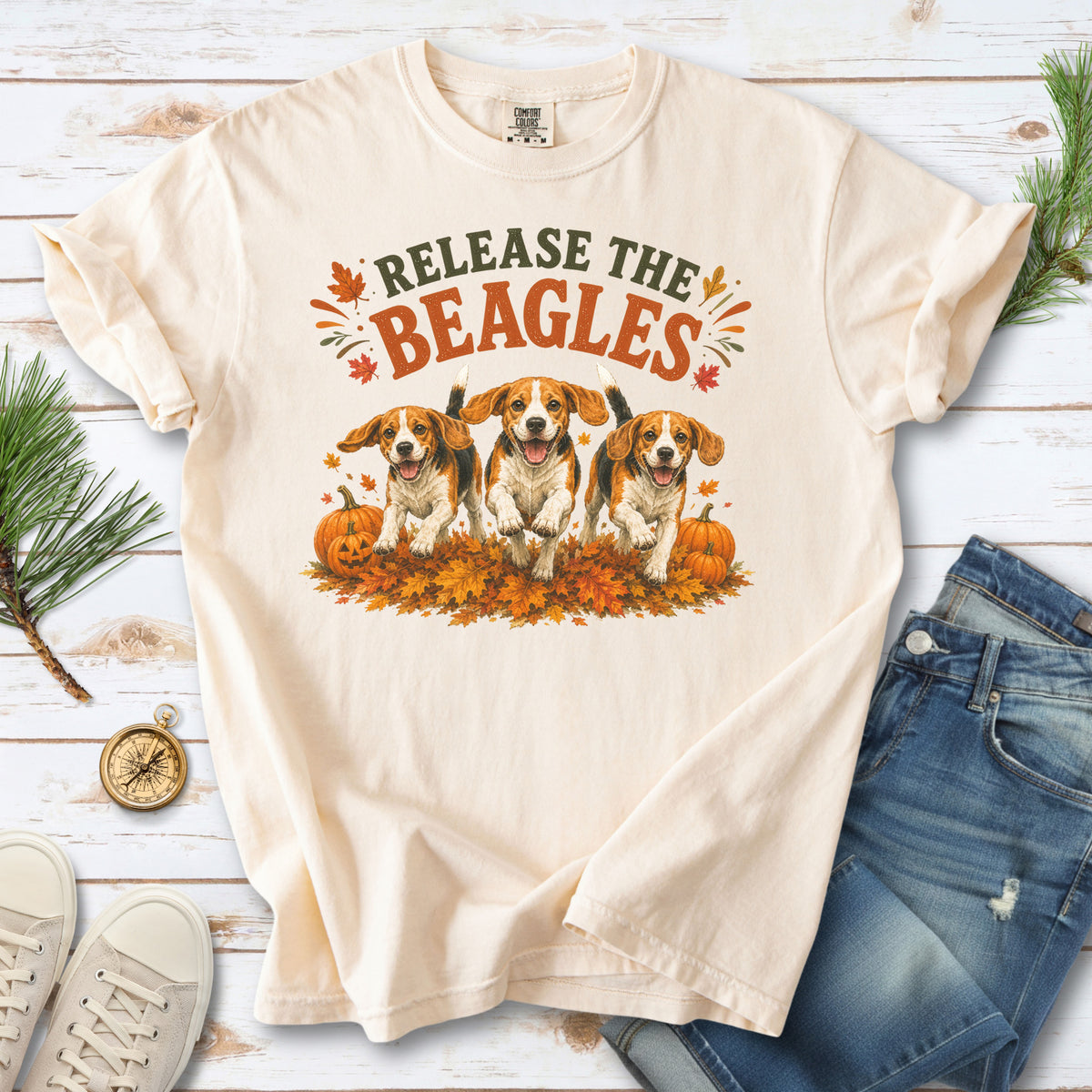 Release the Beagles End Animal Testing Fall Rescue Dog Comfort Colors Shirt