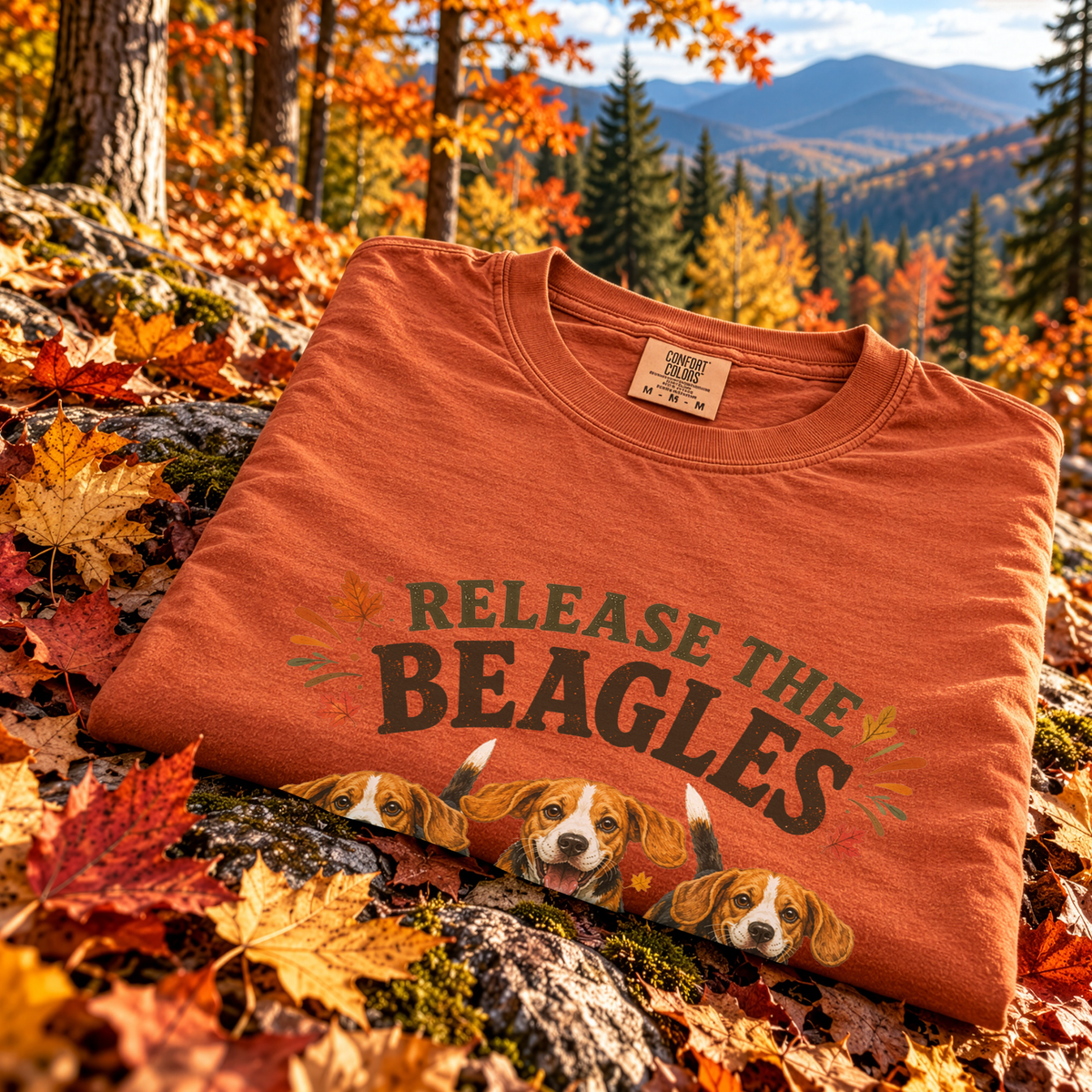 Release the Beagles End Animal Testing Fall Rescue Dog Comfort Colors Shirt