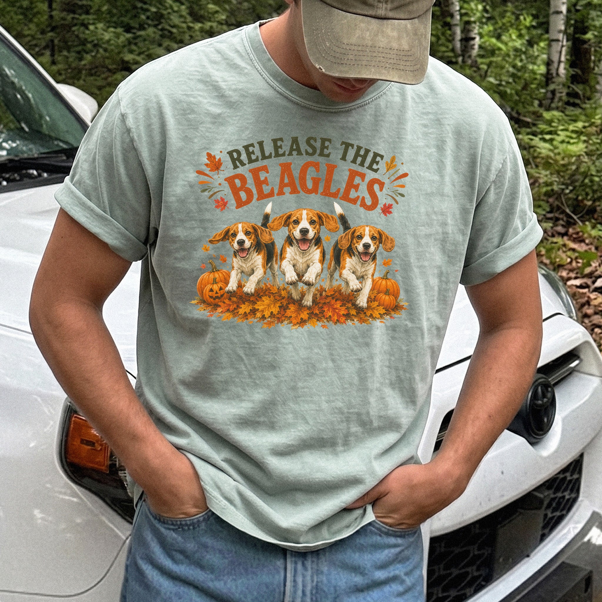 Release the Beagles End Animal Testing Fall Rescue Dog Comfort Colors Shirt