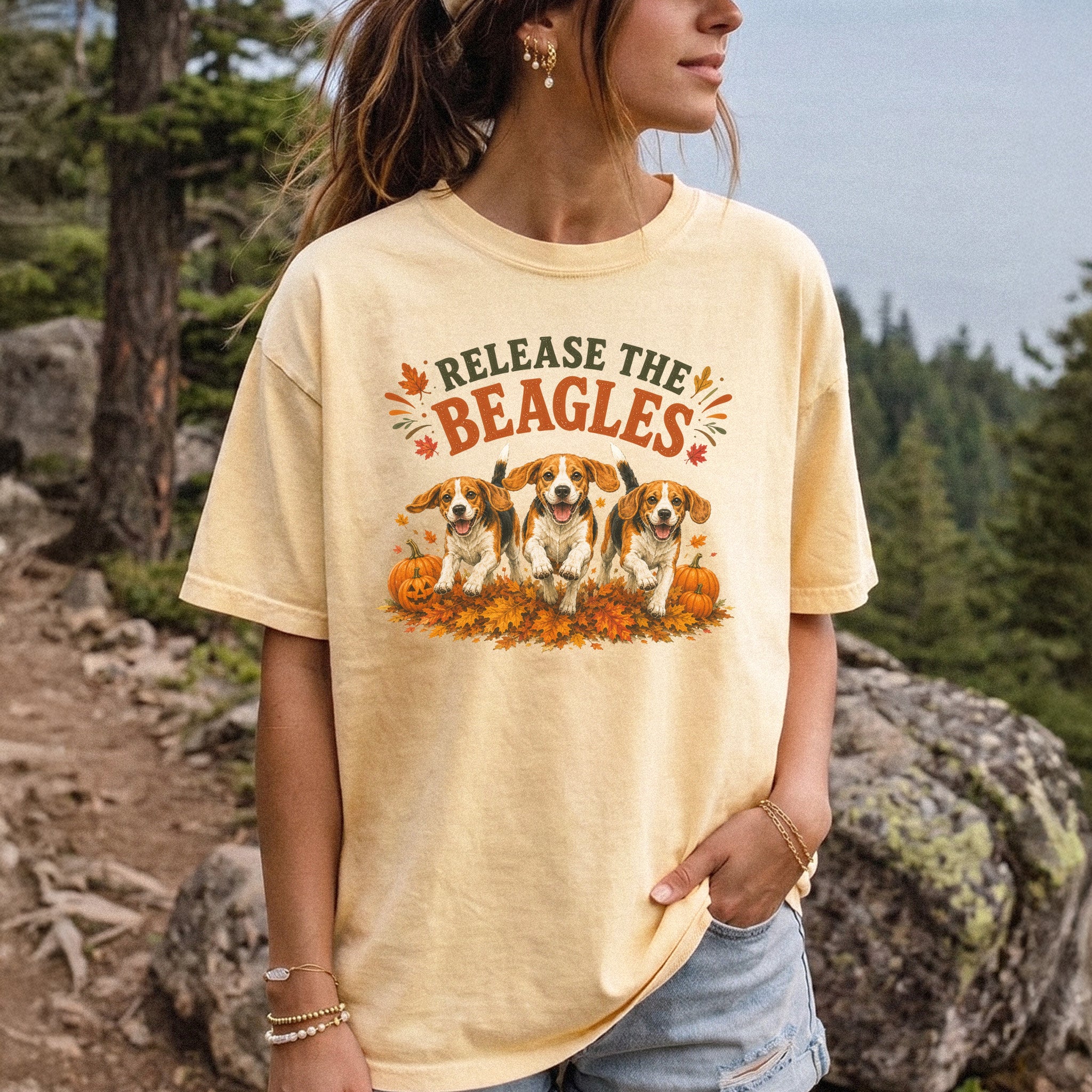 Release the Beagles End Animal Testing Fall Rescue Dog Comfort Colors Shirt