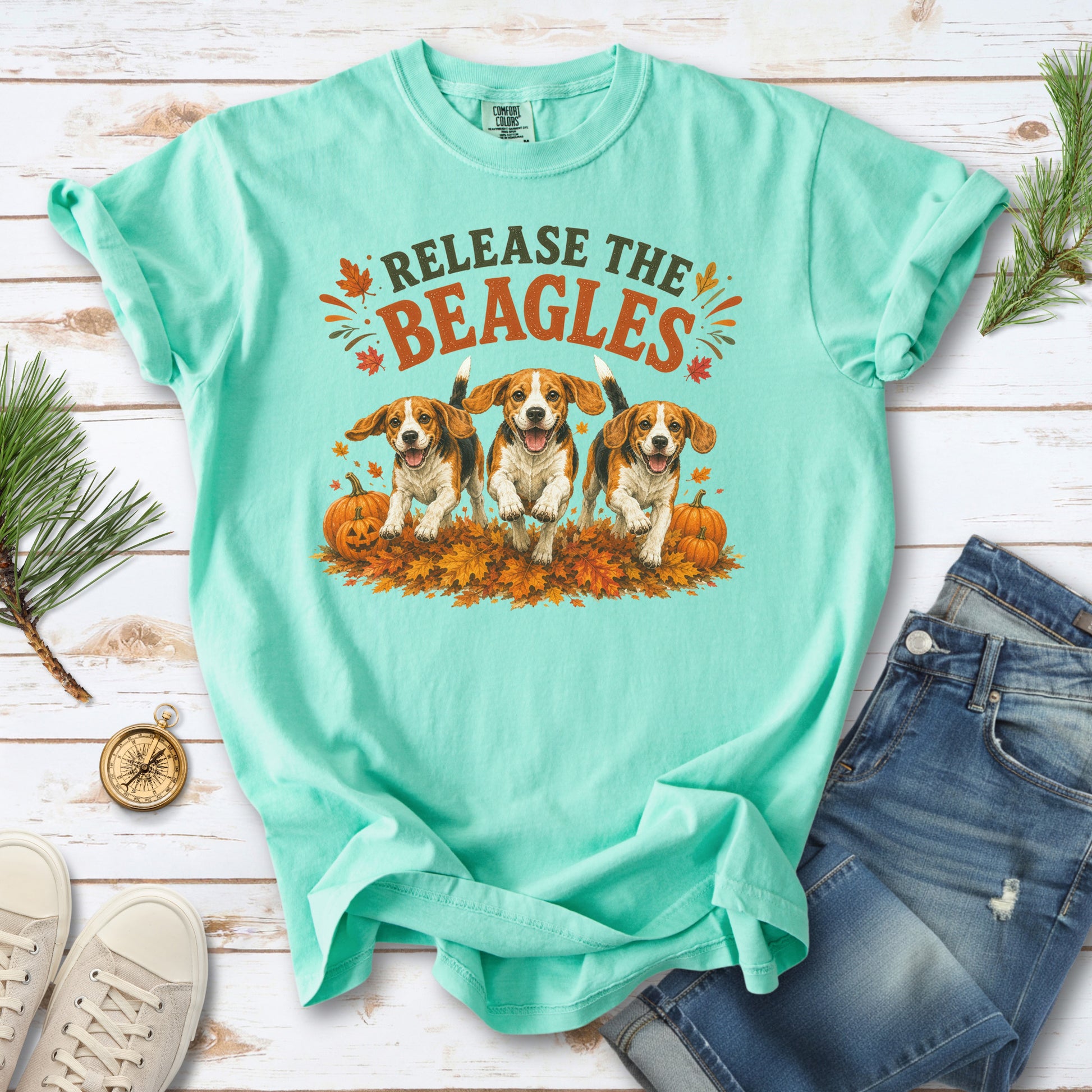Release the Beagles End Animal Testing Fall Rescue Dog Comfort Colors Shirt
