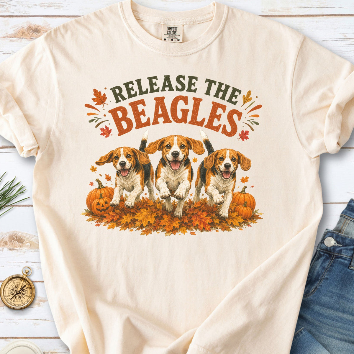 Release the Beagles End Animal Testing Fall Rescue Dog Comfort Colors Shirt