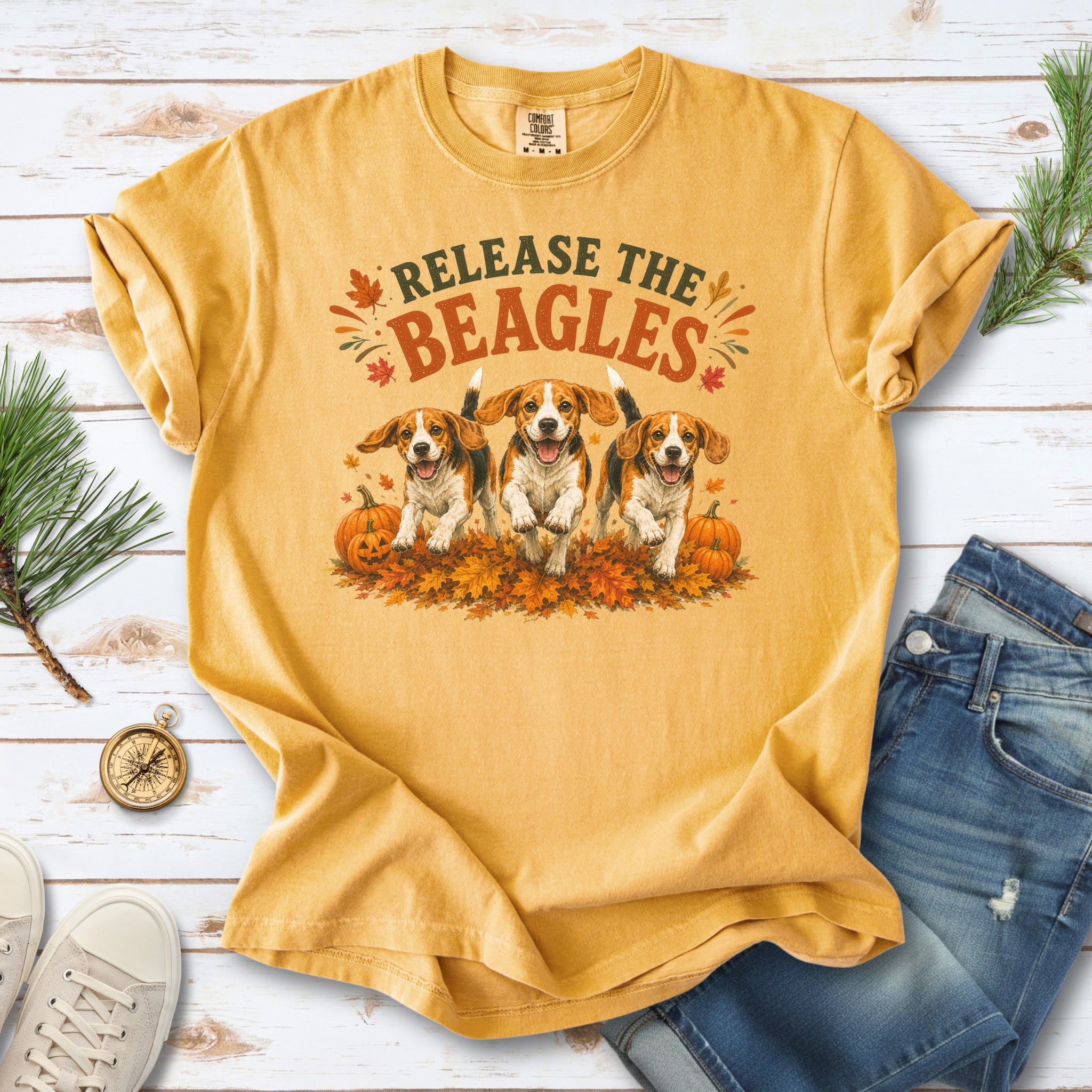 Release the Beagles End Animal Testing Fall Rescue Dog Comfort Colors Shirt