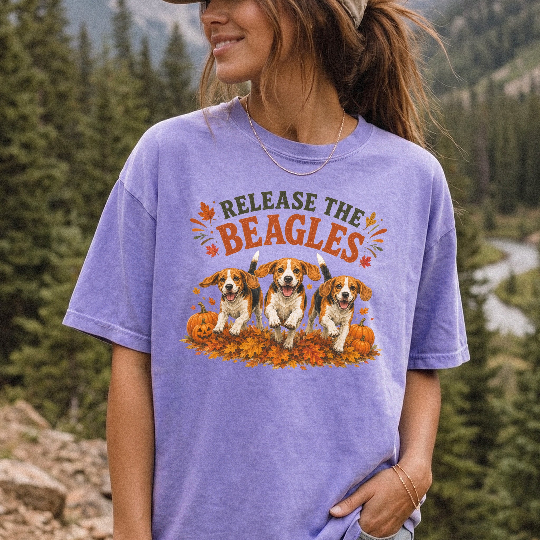 Release the Beagles End Animal Testing Fall Rescue Dog Comfort Colors Shirt