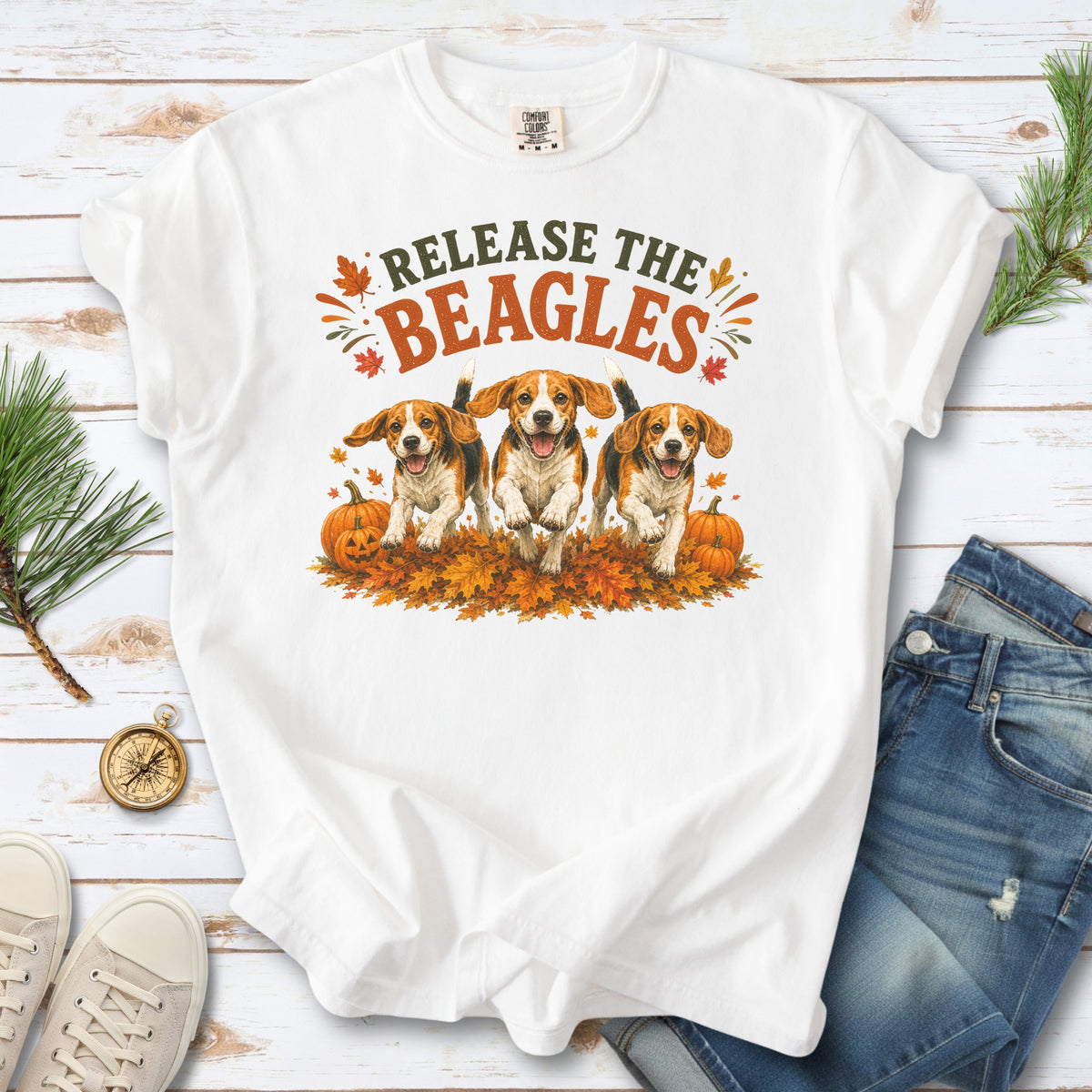 Release the Beagles End Animal Testing Fall Rescue Dog Comfort Colors Shirt