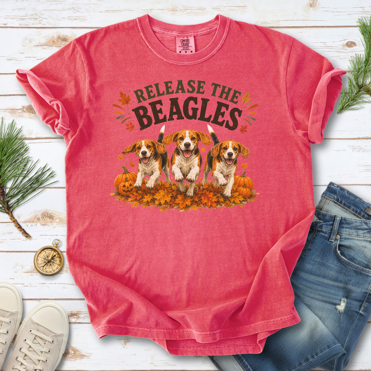 Release the Beagles End Animal Testing Fall Rescue Dog Comfort Colors Shirt
