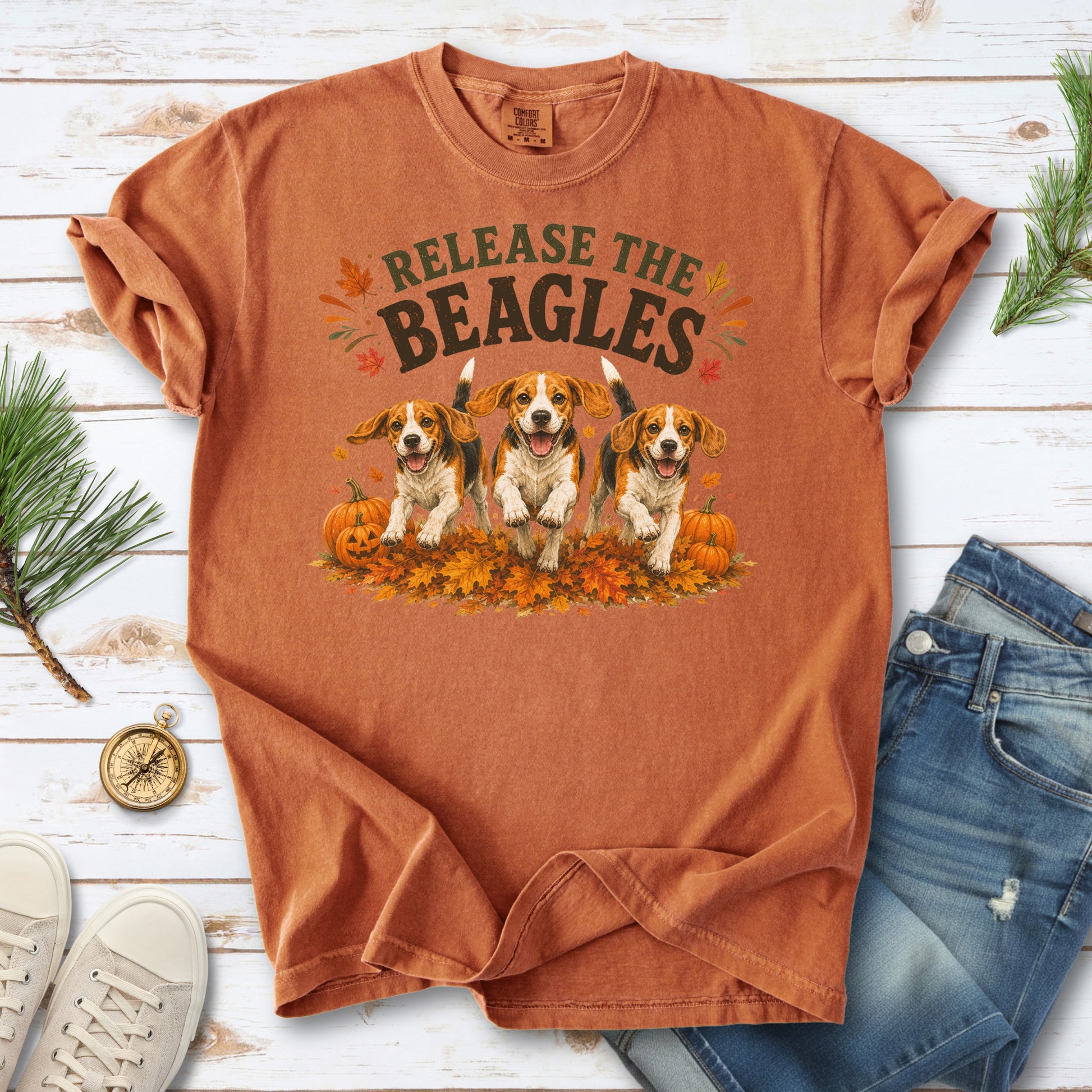 Release the Beagles End Animal Testing Fall Rescue Dog Comfort Colors Shirt