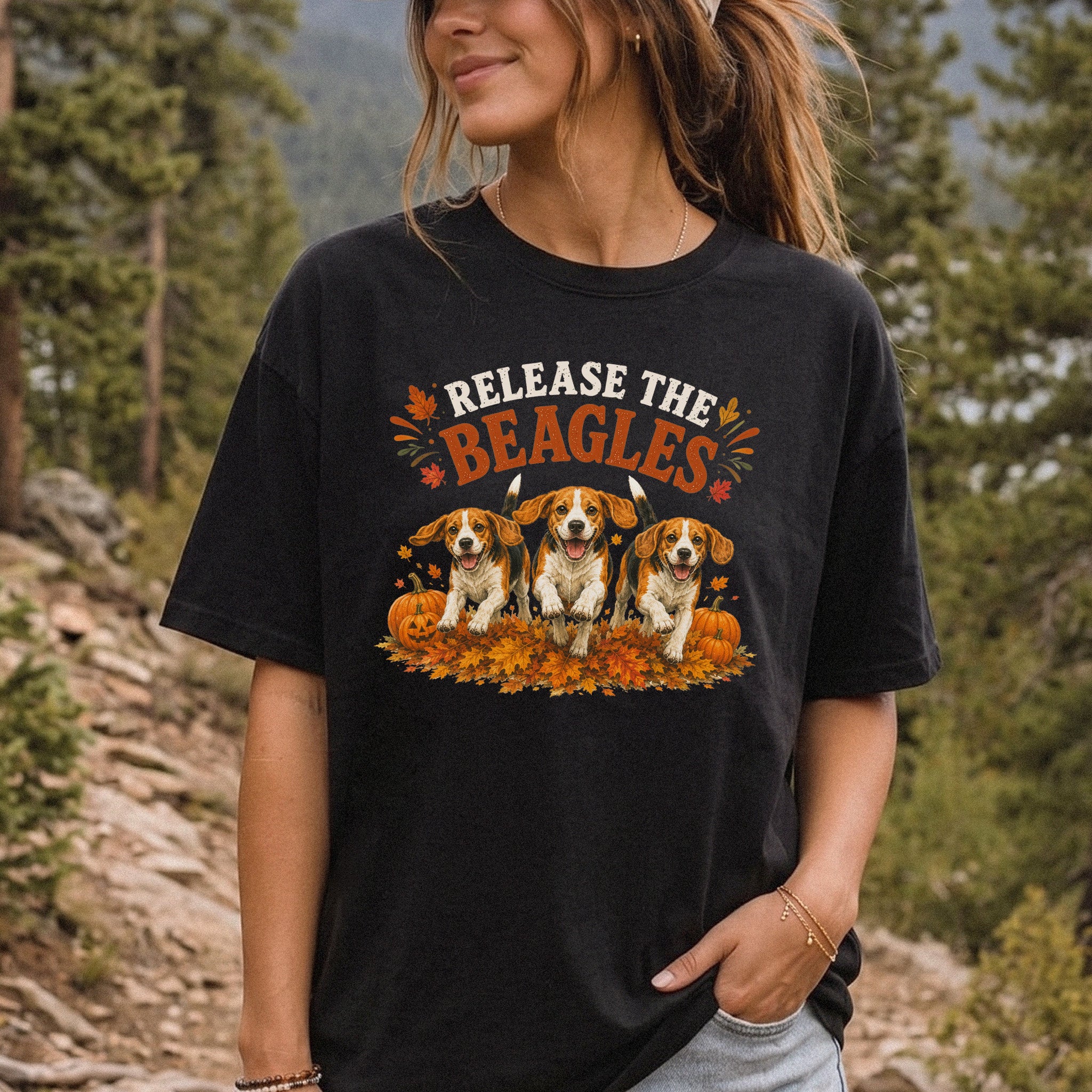 Release the Beagles End Animal Testing Fall Rescue Dog Comfort Colors Shirt
