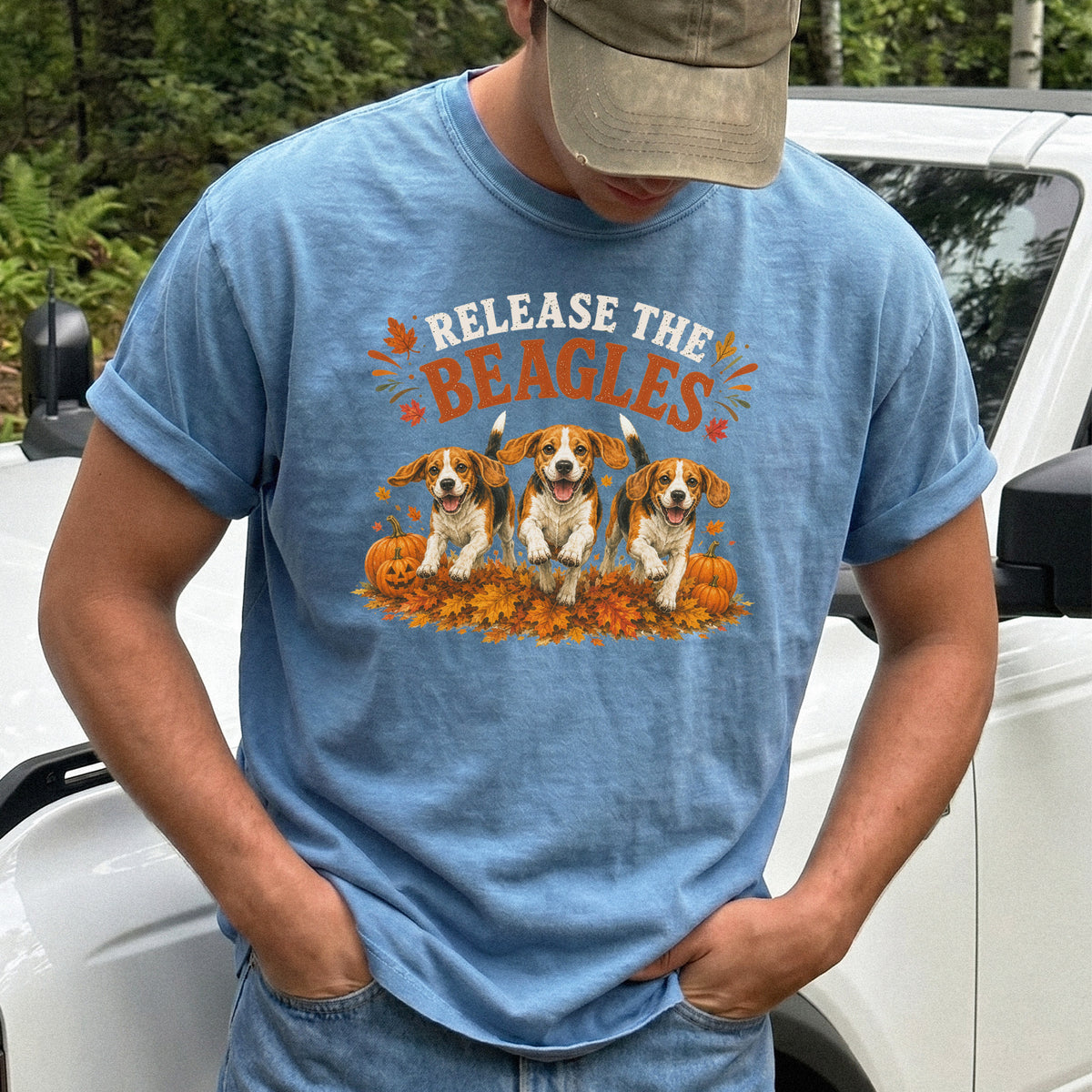 Release the Beagles End Animal Testing Fall Rescue Dog Comfort Colors Shirt