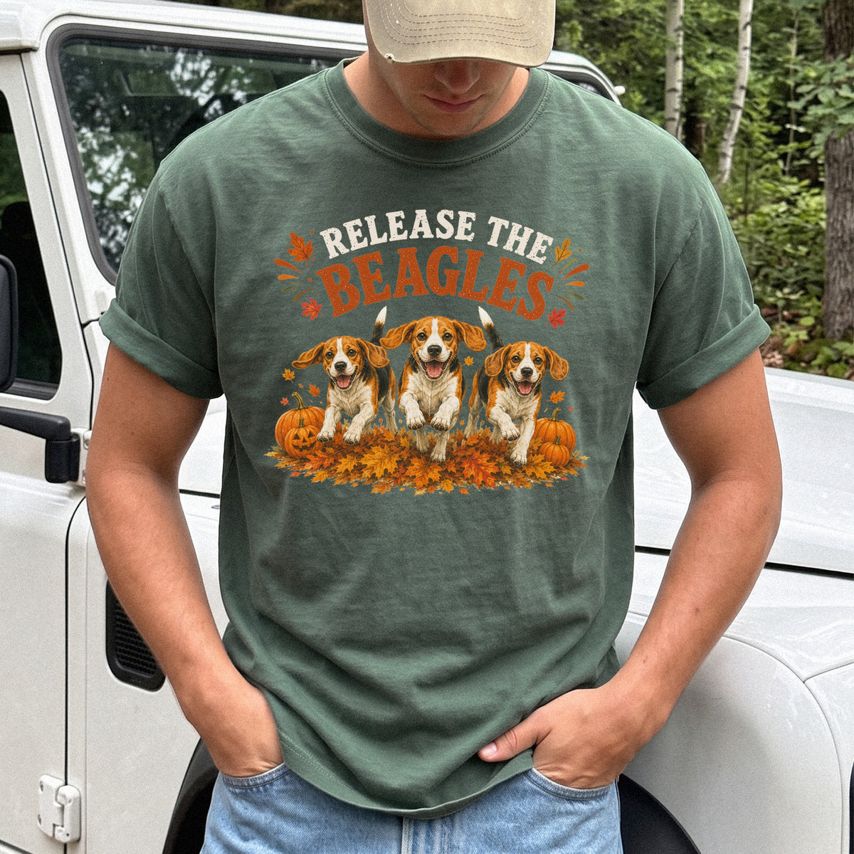 Release the Beagles End Animal Testing Fall Rescue Dog Comfort Colors Shirt