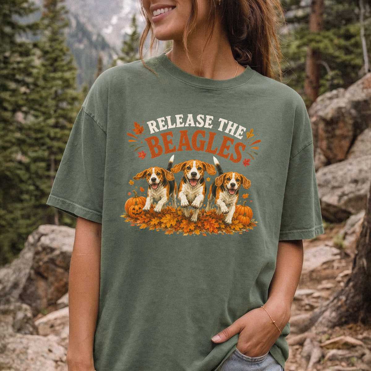 Release the Beagles End Animal Testing Fall Rescue Dog Comfort Colors Shirt