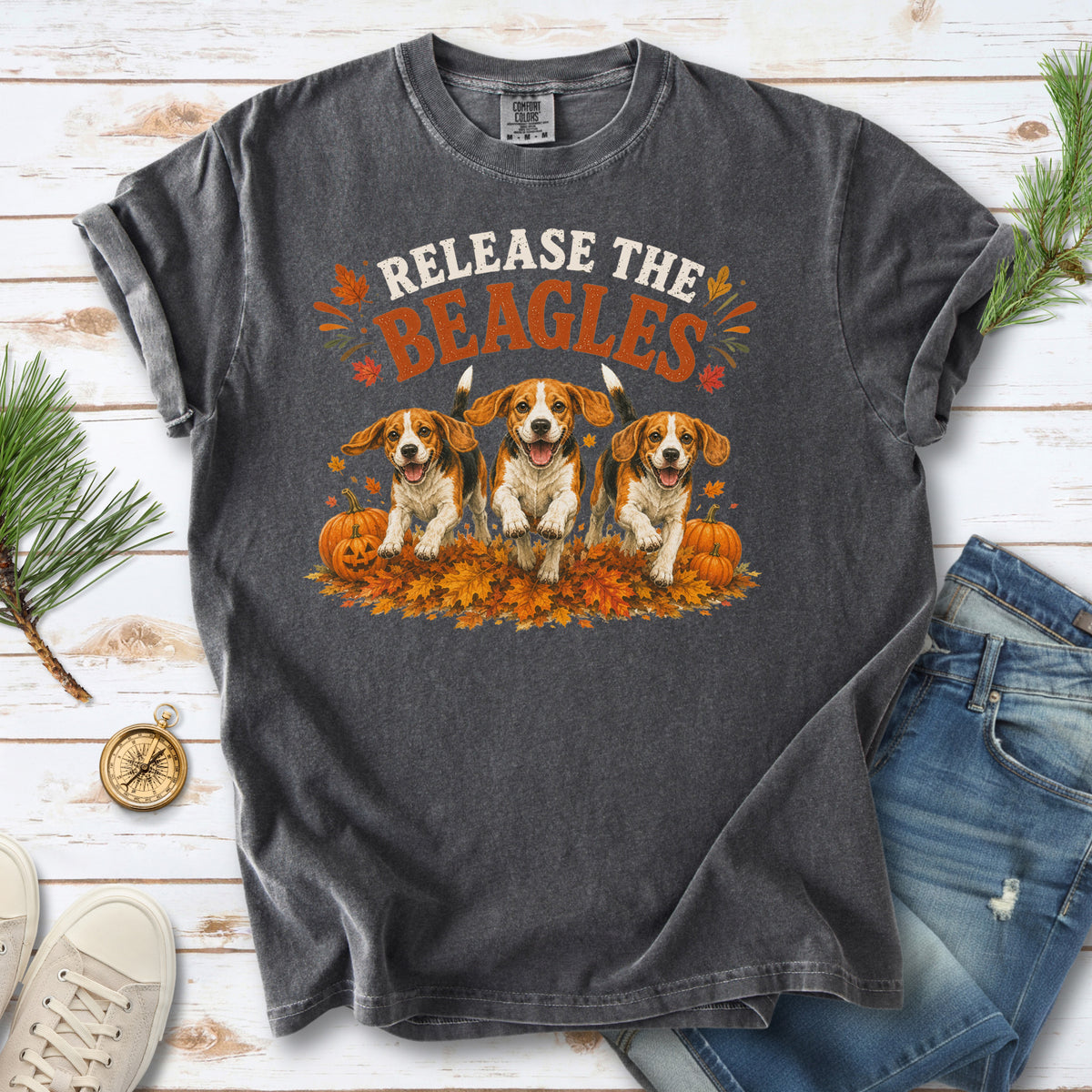 Release the Beagles End Animal Testing Fall Rescue Dog Comfort Colors Shirt