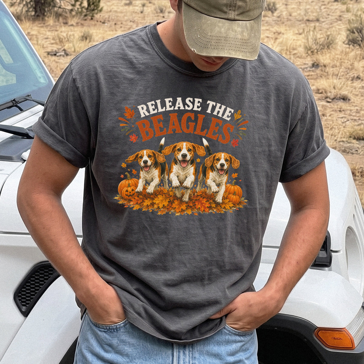 Release the Beagles End Animal Testing Fall Rescue Dog Comfort Colors Shirt