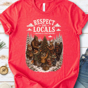 Respect the Locals Christmas Bigfoot Mothman Winter Wildlife T-Shirt