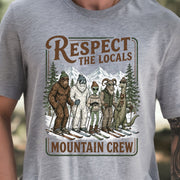 Respect the Locals Mountain Crew T-Shirt – Cryptid Ski Club Winter Graphic