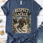 Respect the Locals Winter Ski Crew Shirt – Cryptid Wildlife Ski Tee