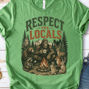 Respect the Locals Campfire Bigfoot Cryptid Wildlife Camping T-Shirt