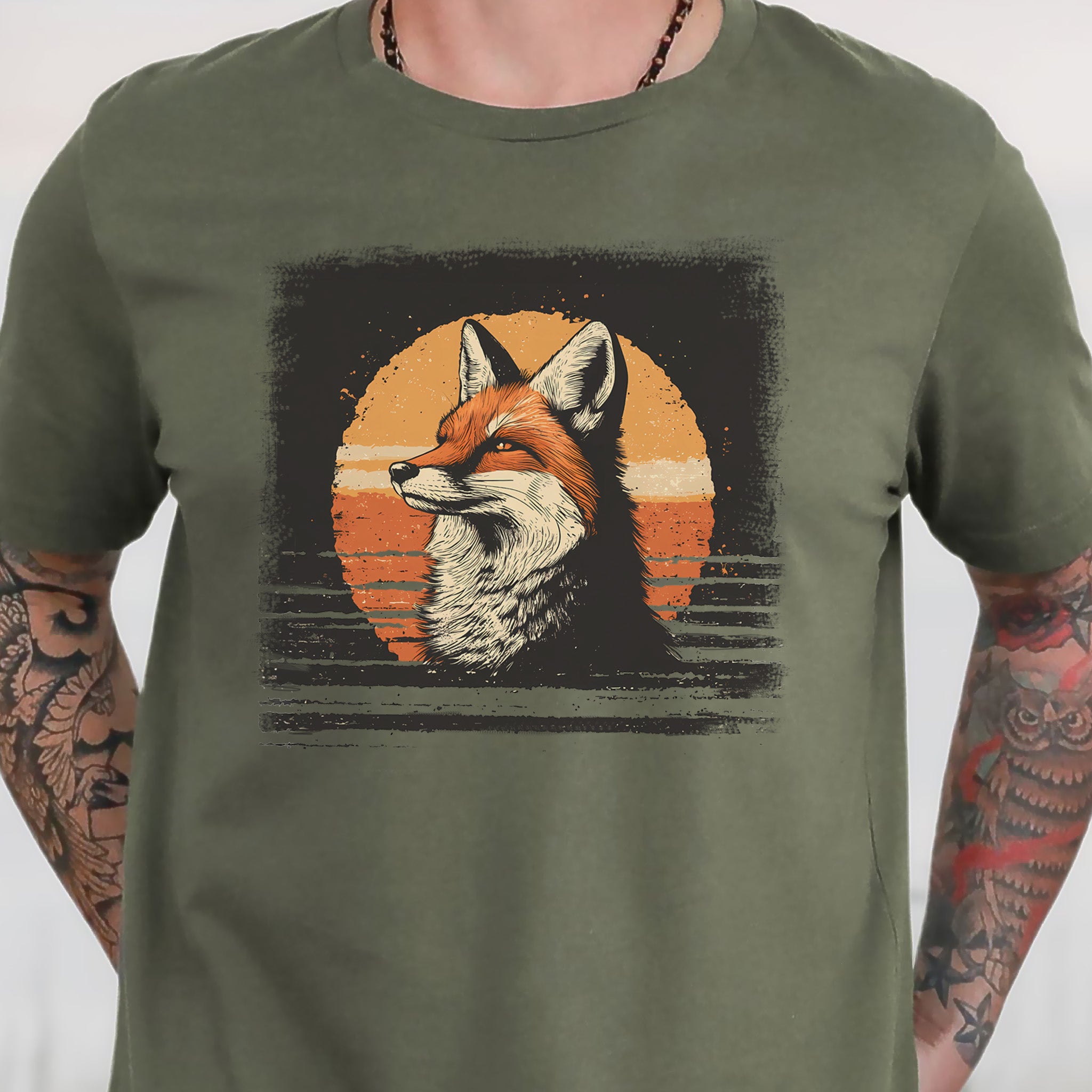 Fox Sunset Retro T-Shirt – Vintage Nature Vibes for Fox Lovers