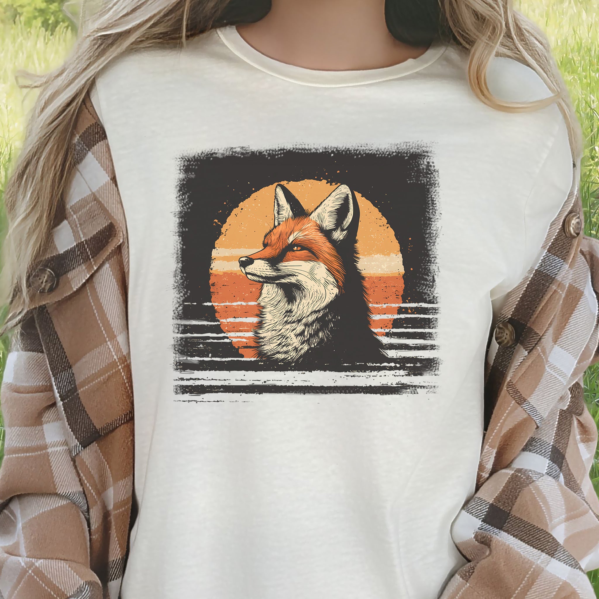 Fox Sunset Retro T-Shirt – Vintage Nature Vibes for Fox Lovers
