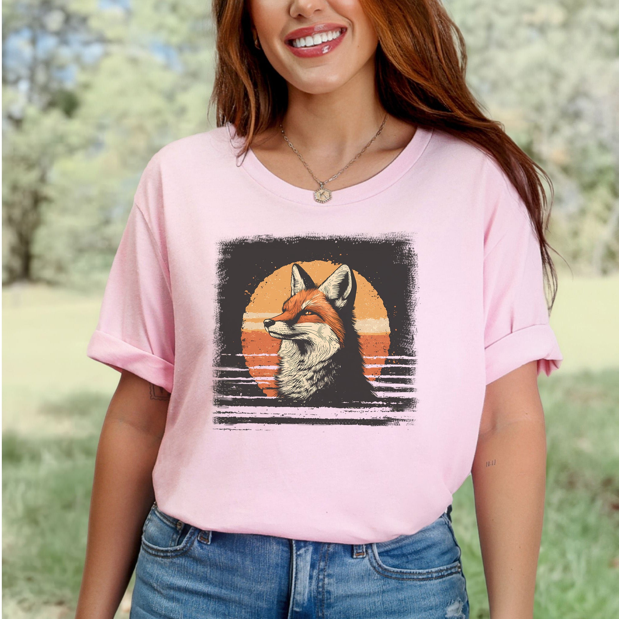 Fox Sunset Retro T-Shirt – Vintage Nature Vibes for Fox Lovers