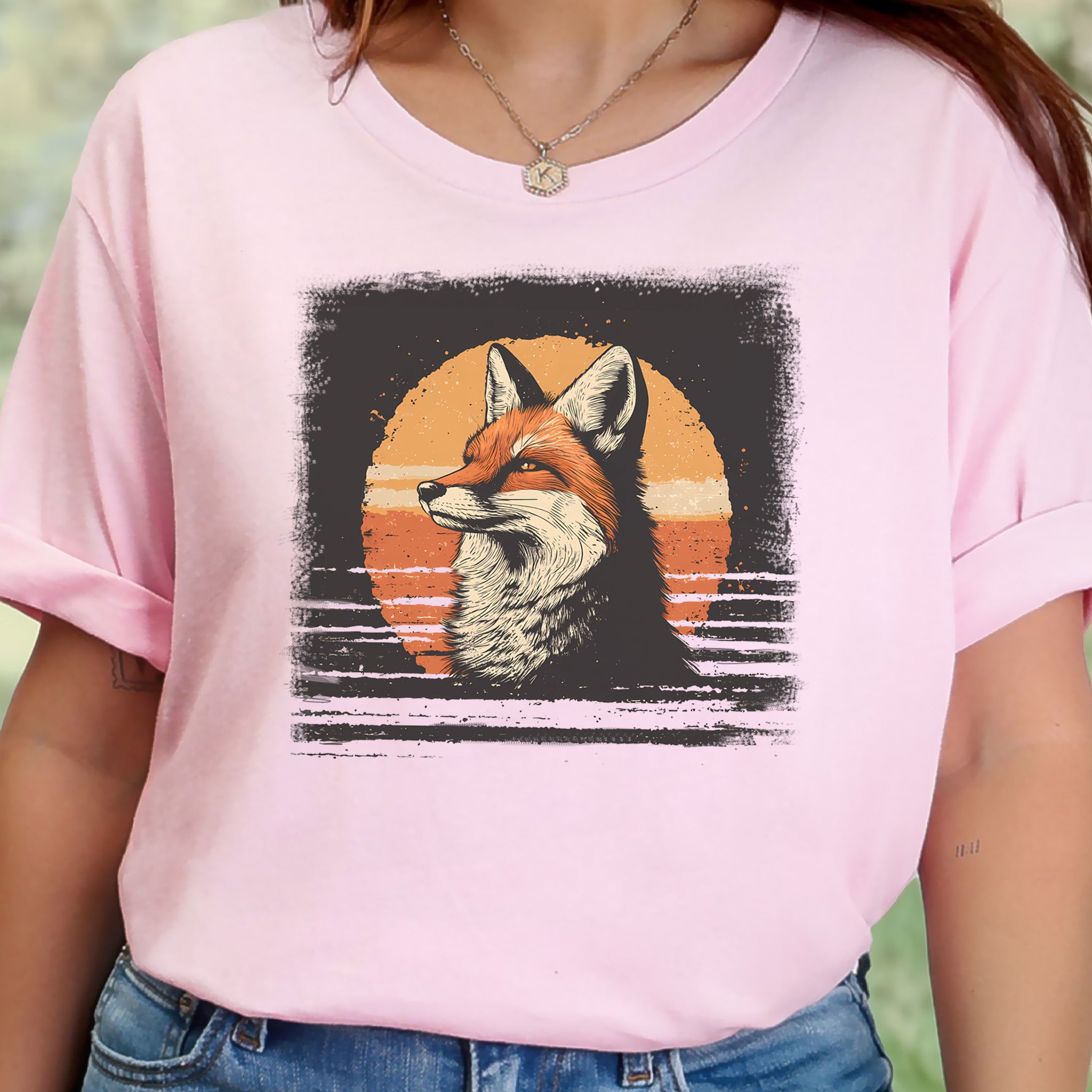 Fox Sunset Retro T-Shirt – Vintage Nature Vibes for Fox Lovers